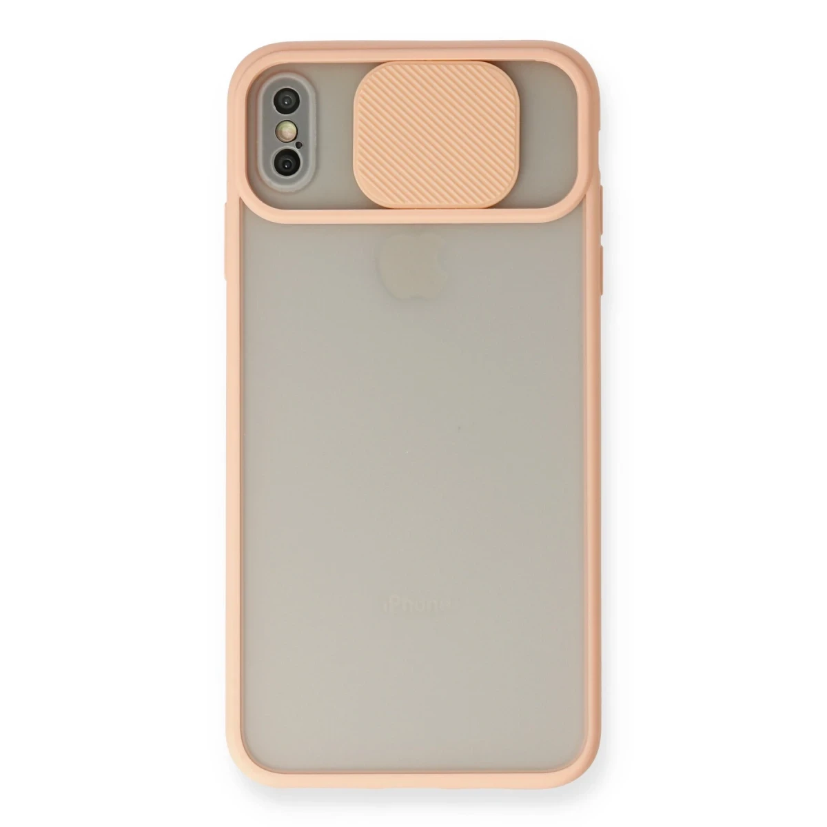 Newface Apple iPhone XS Max Kılıf Palm Buzlu Kamera Sürgülü Silikon - Pembe
