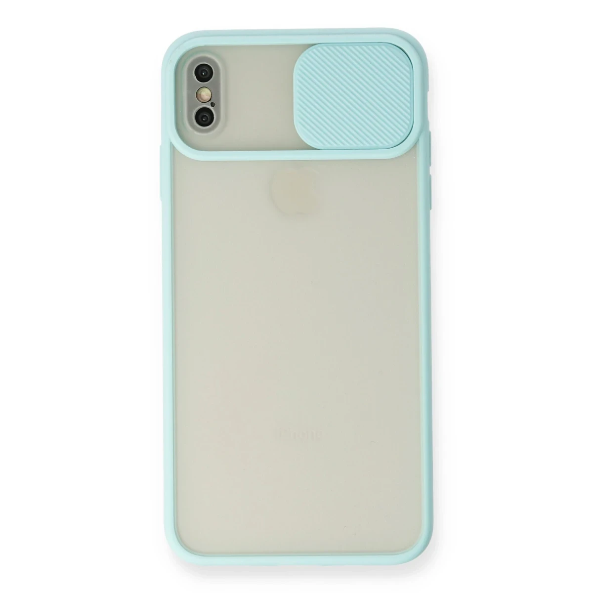 Newface Apple iPhone XS Max Kılıf Palm Buzlu Kamera Sürgülü Silikon - Turkuaz