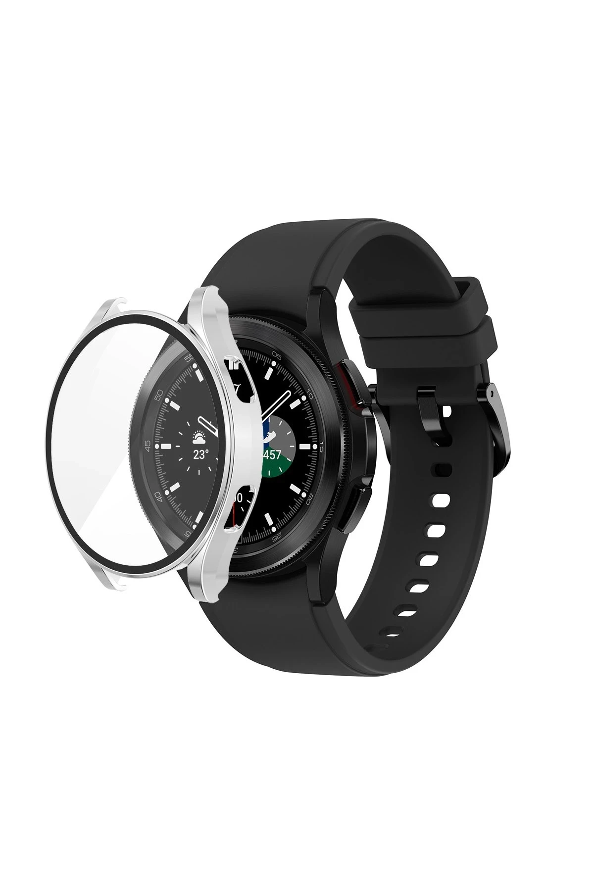 Newface Watch 4 46mm Wall Camlı Kasa Ekran Koruyucu - Gümüş — görsel 2