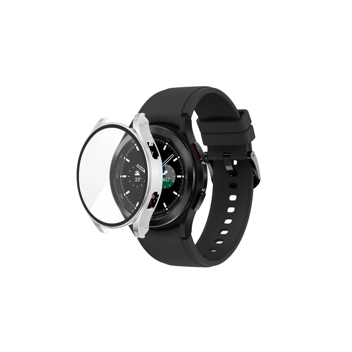 Newface Watch 4 46mm Wall Camlı Kasa Ekran Koruyucu - Gümüş — görsel 5