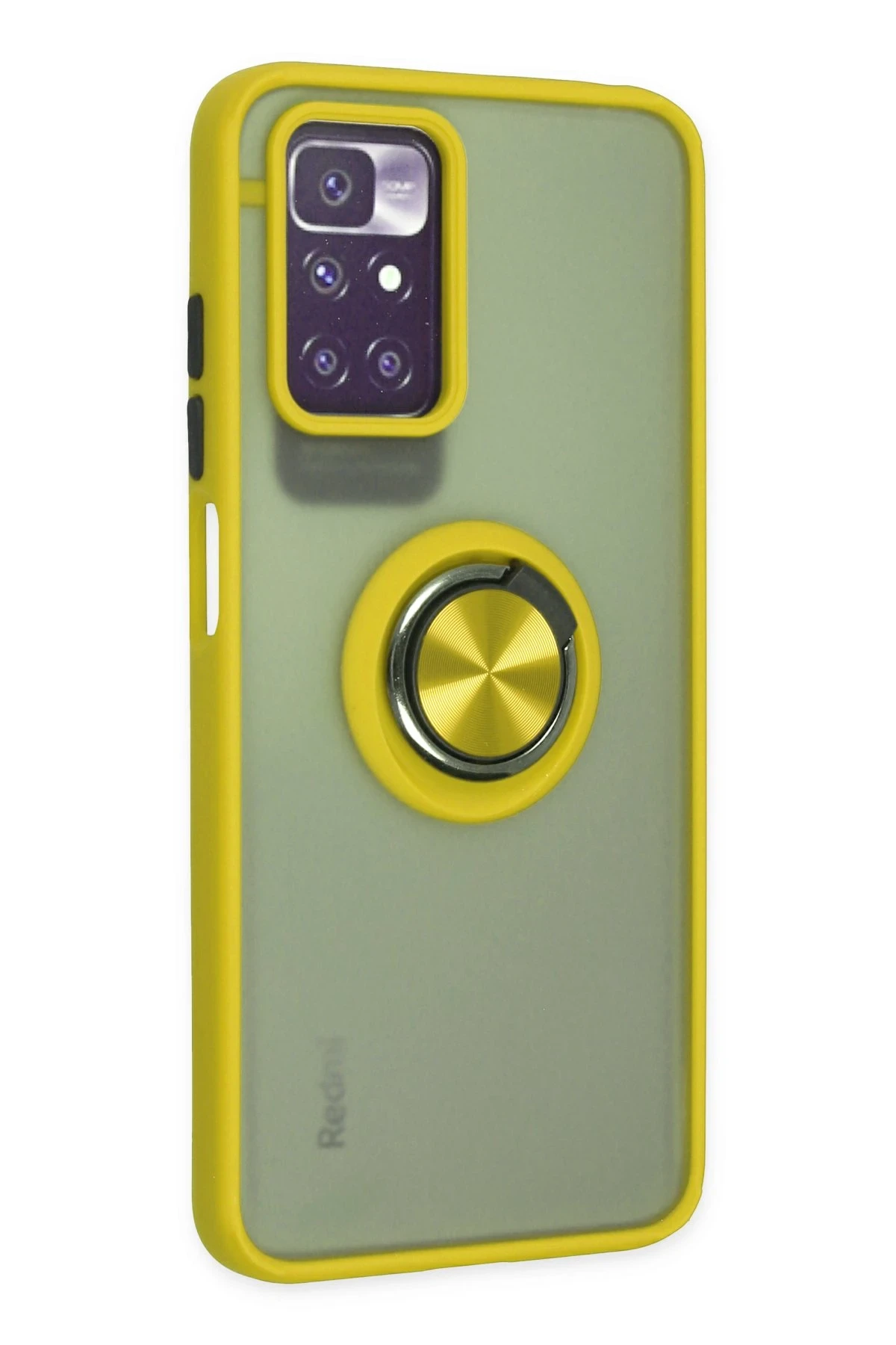 Newface Xiaomi Redmi 10 2022 Kılıf Montreal Yüzüklü Silikon Kapak - Sarı