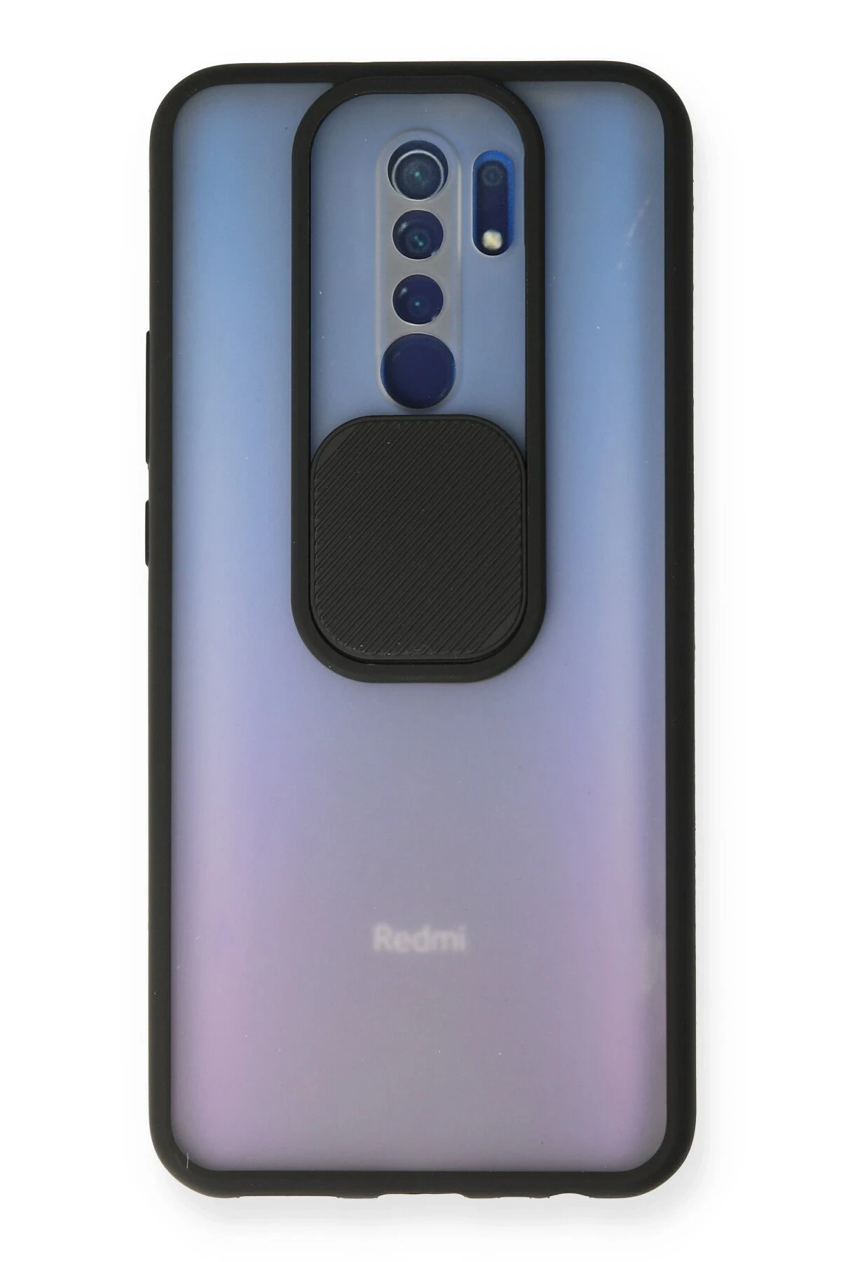 Newface Xiaomi Redmi 9 Kılıf Palm Buzlu Kamera Sürgülü Silikon - Siyah