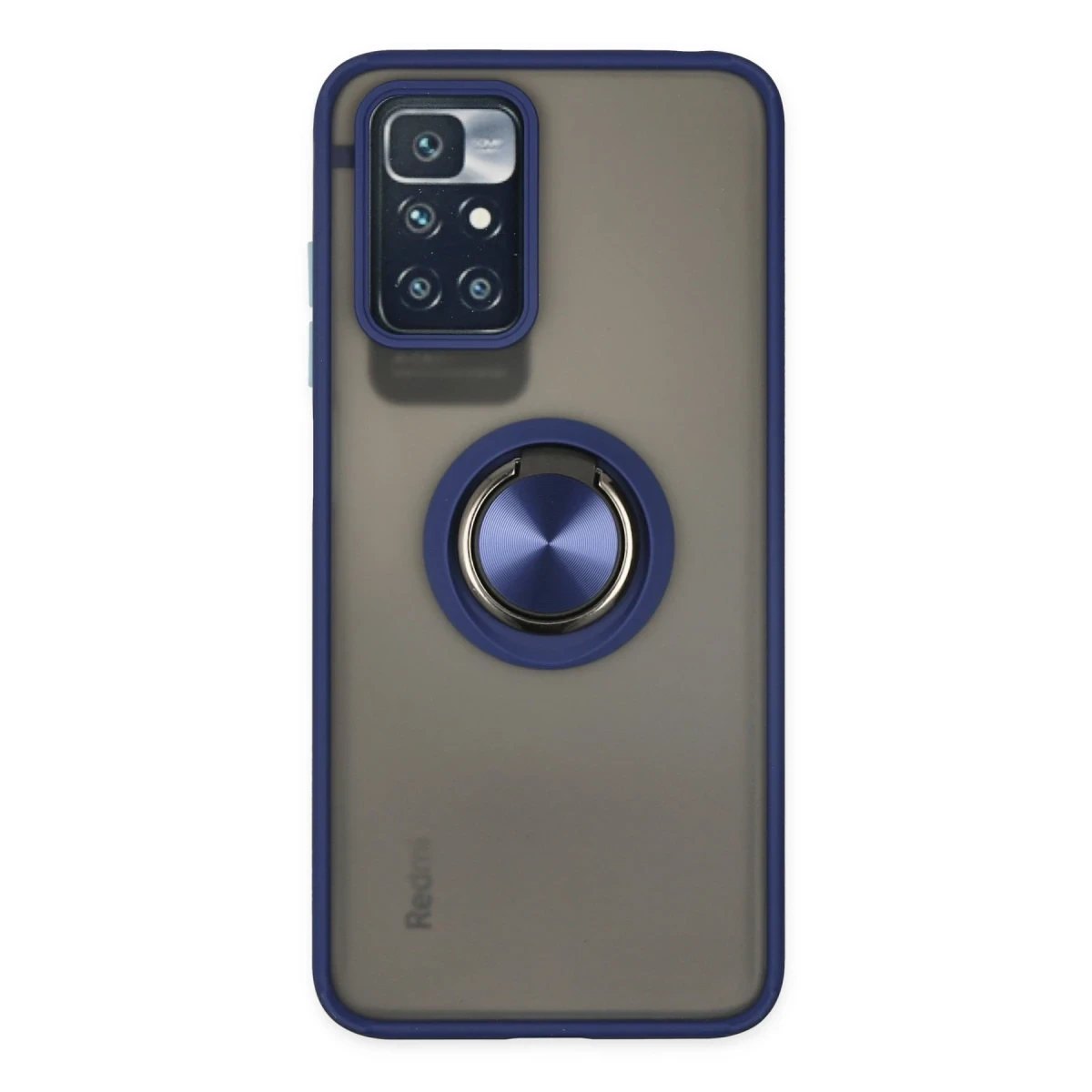 Newface Xiaomi Redmi 10 2022 Kılıf Montreal Yüzüklü Silikon Kapak - Lacivert
