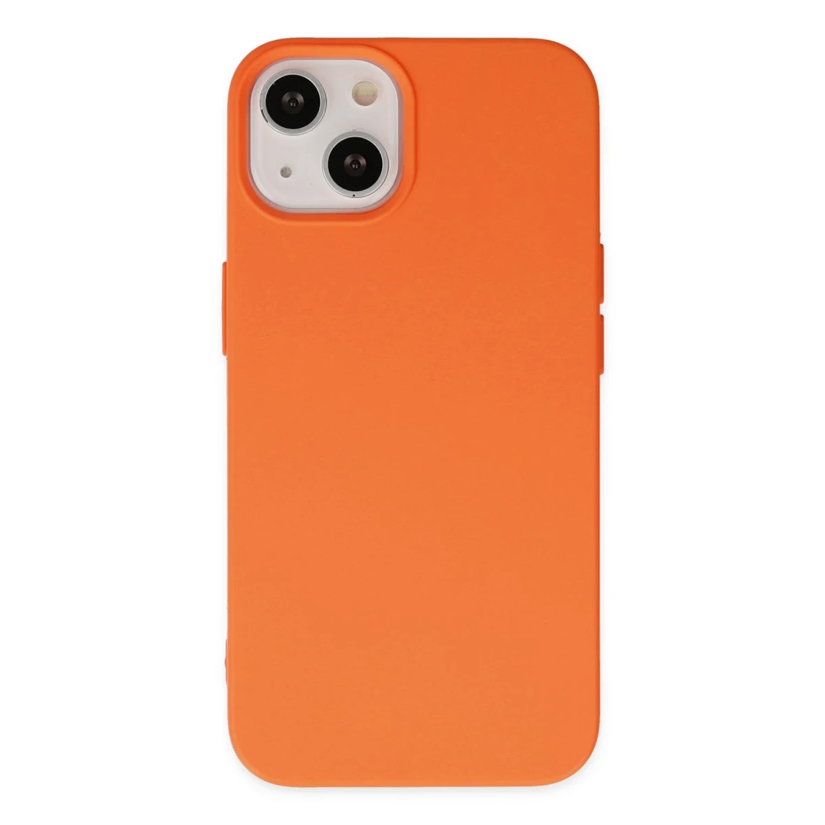 Newface Apple iPhone 14 Kılıf Nano içi Kadife Silikon - Turuncu