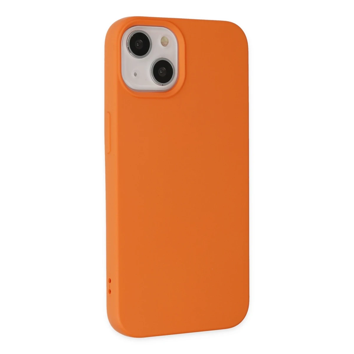 Newface Apple iPhone 14 Kılıf Nano içi Kadife Silikon - Turuncu