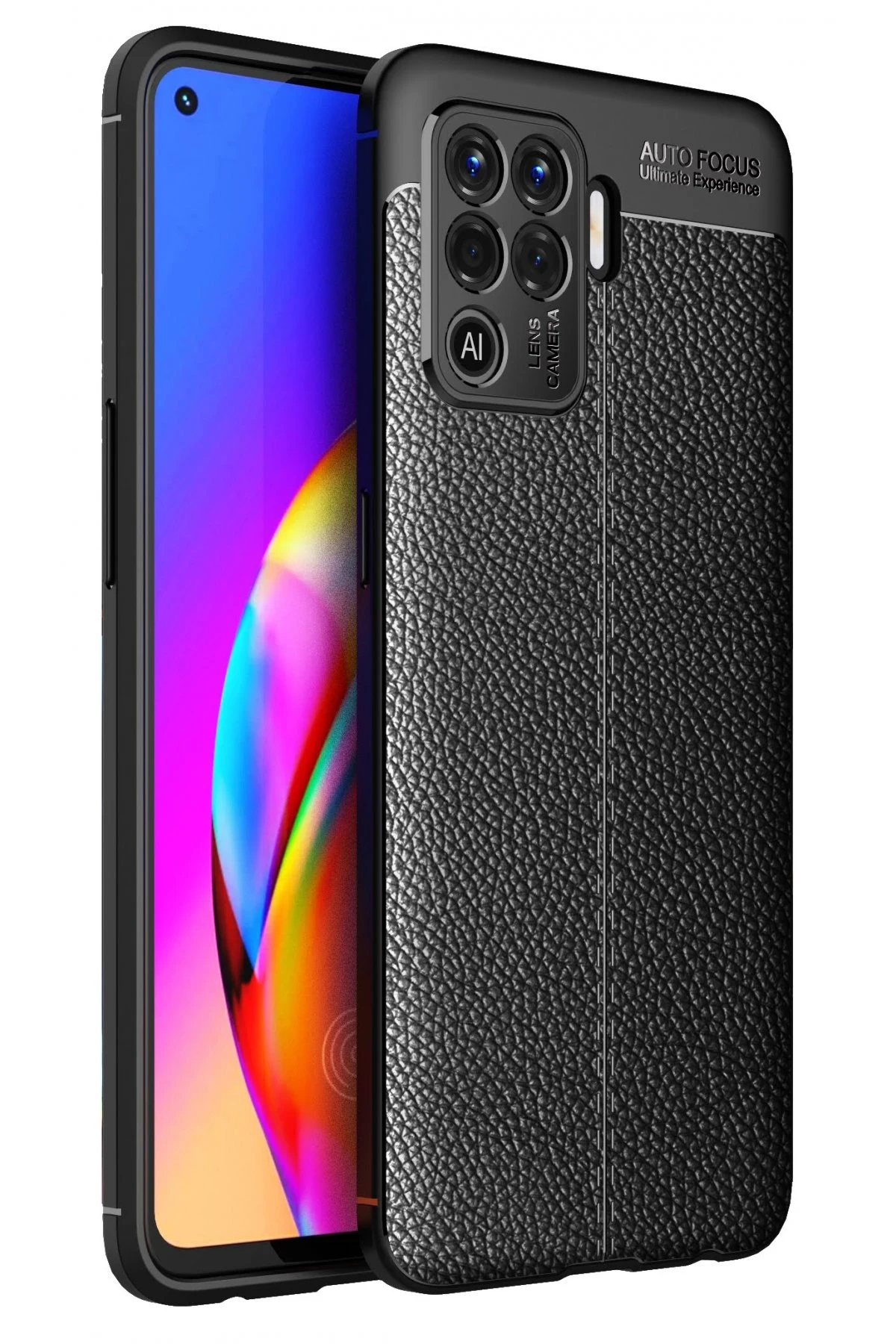 Newface Oppo Reno 5 Lite Kılıf Auto Focus Kapak - Siyah