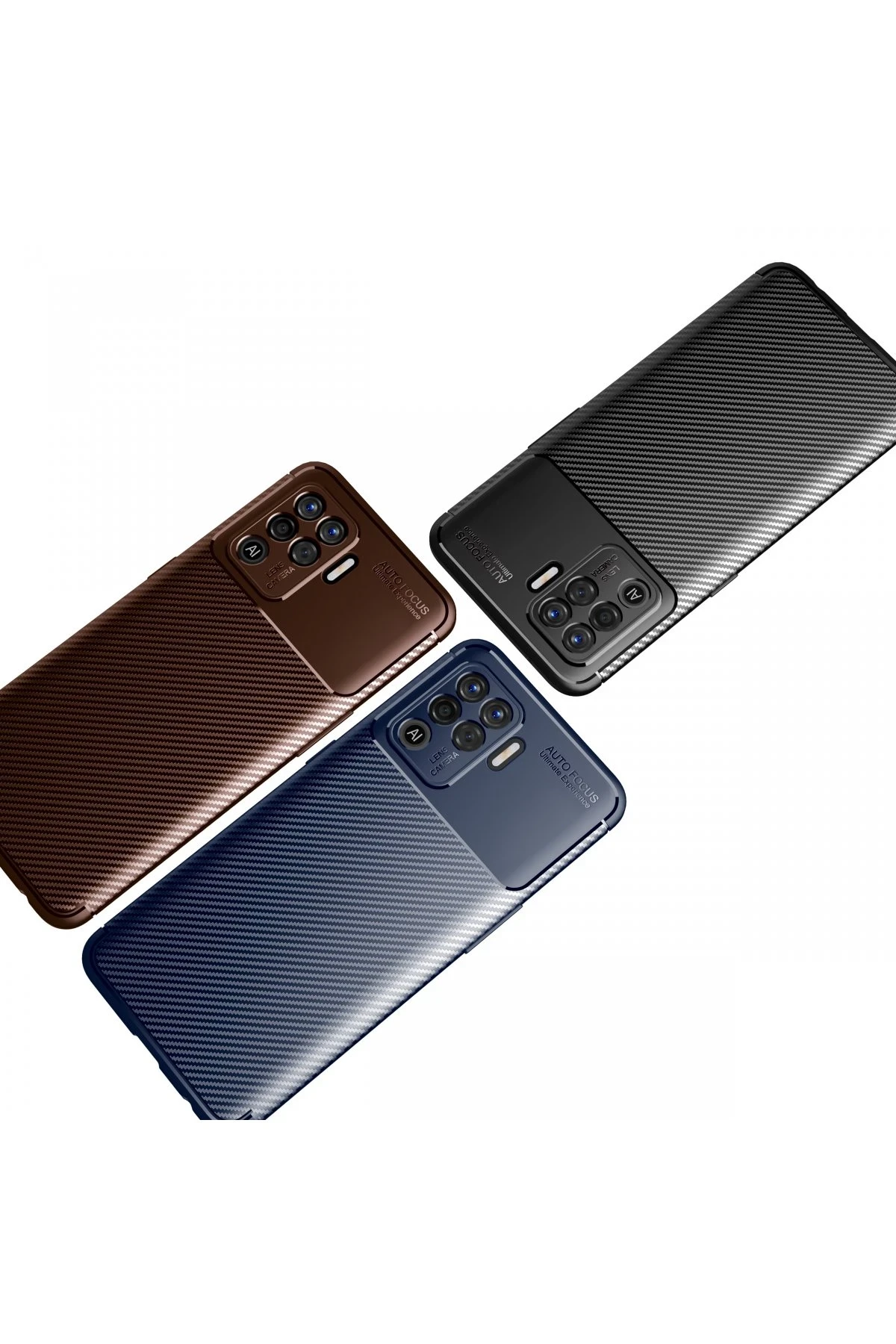 Newface Oppo Reno 5 Lite Kılıf Auto Focus Karbon Kapak - Siyah — görsel 3