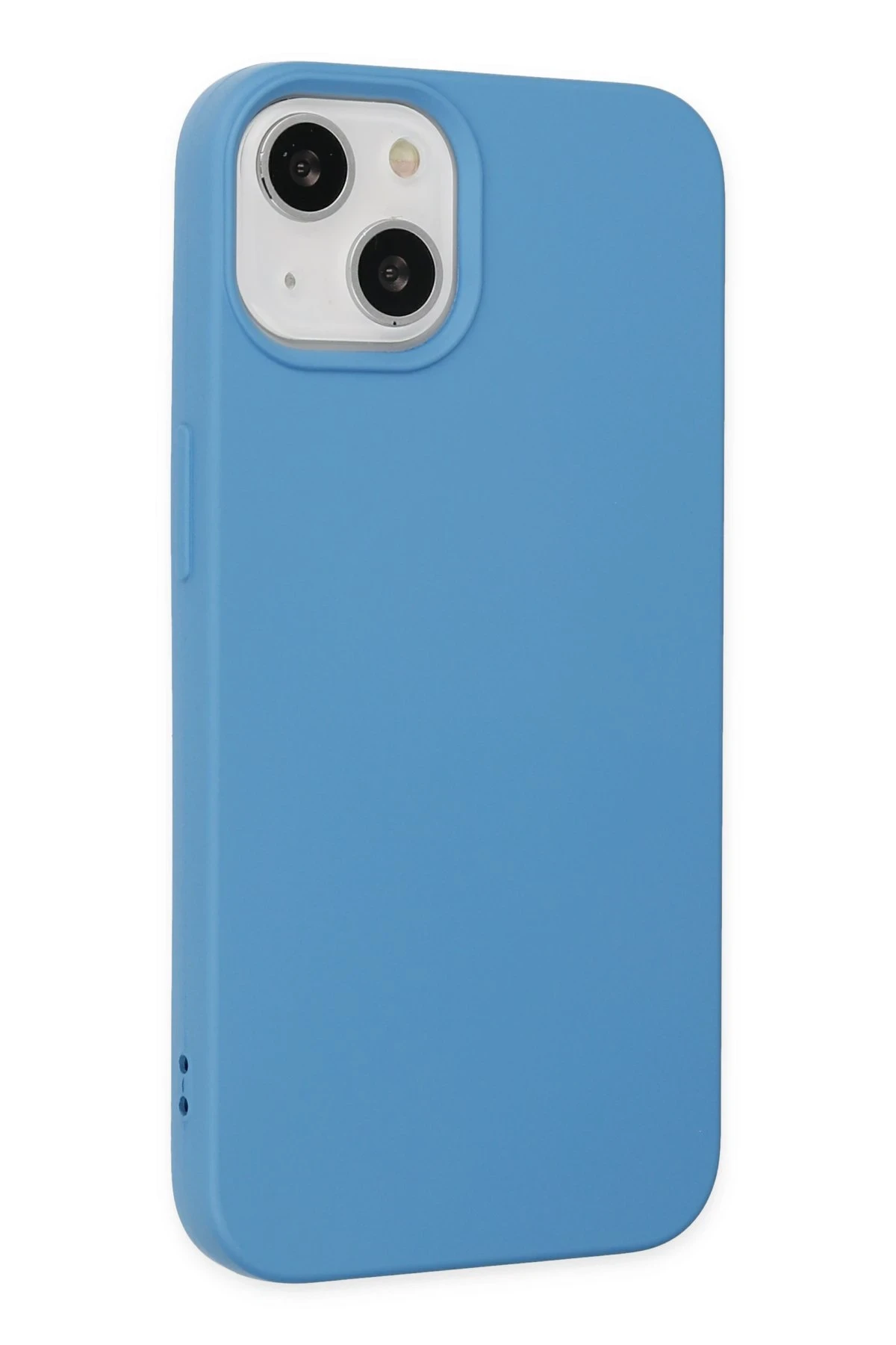 Newface iPhone 14 Plus Kılıf Nano içi Kadife Silikon - Mavi