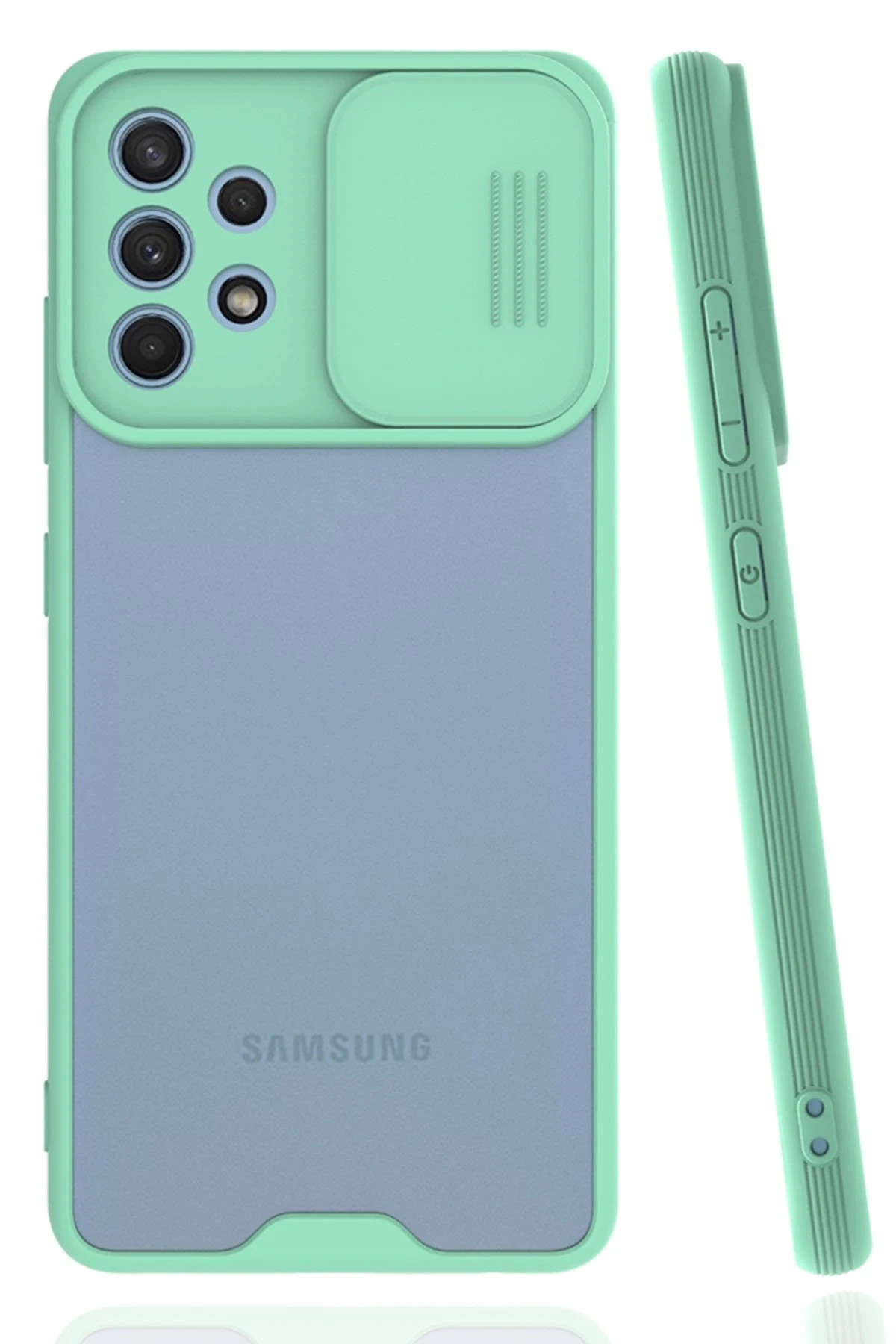 Newface Samsung Galaxy A32 Kılıf Platin Kamera Koruma Silikon - Açık Yeşil