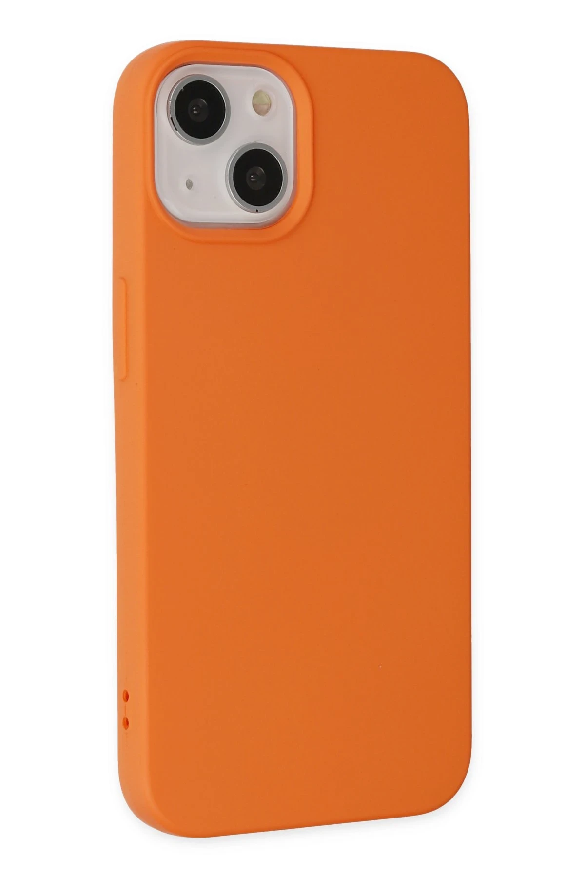 Newface iPhone 14 Plus Kılıf Nano içi Kadife Silikon - Turuncu