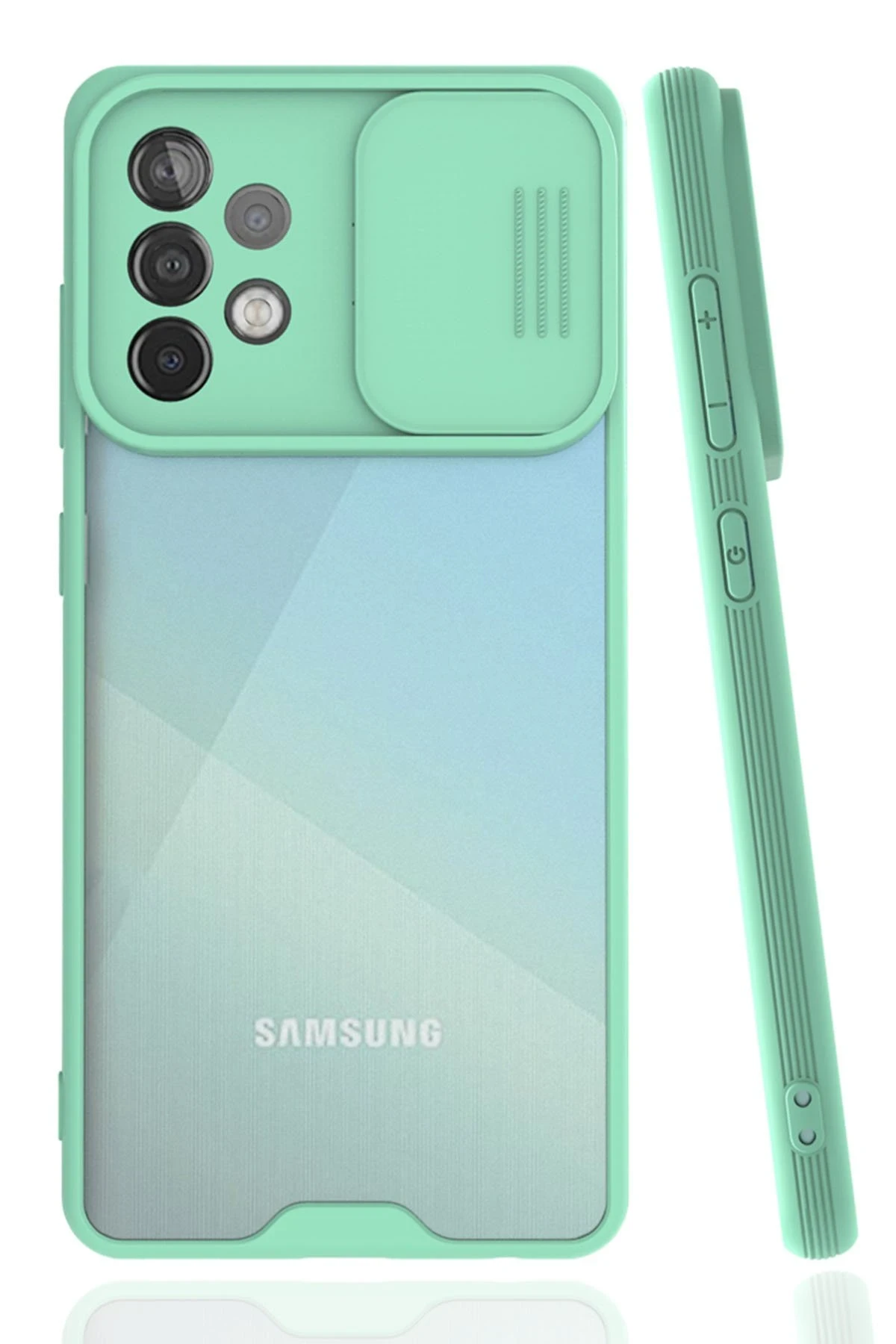 Newface Samsung Galaxy A72 Kılıf Platin Kamera Koruma Silikon - Açık Yeşil