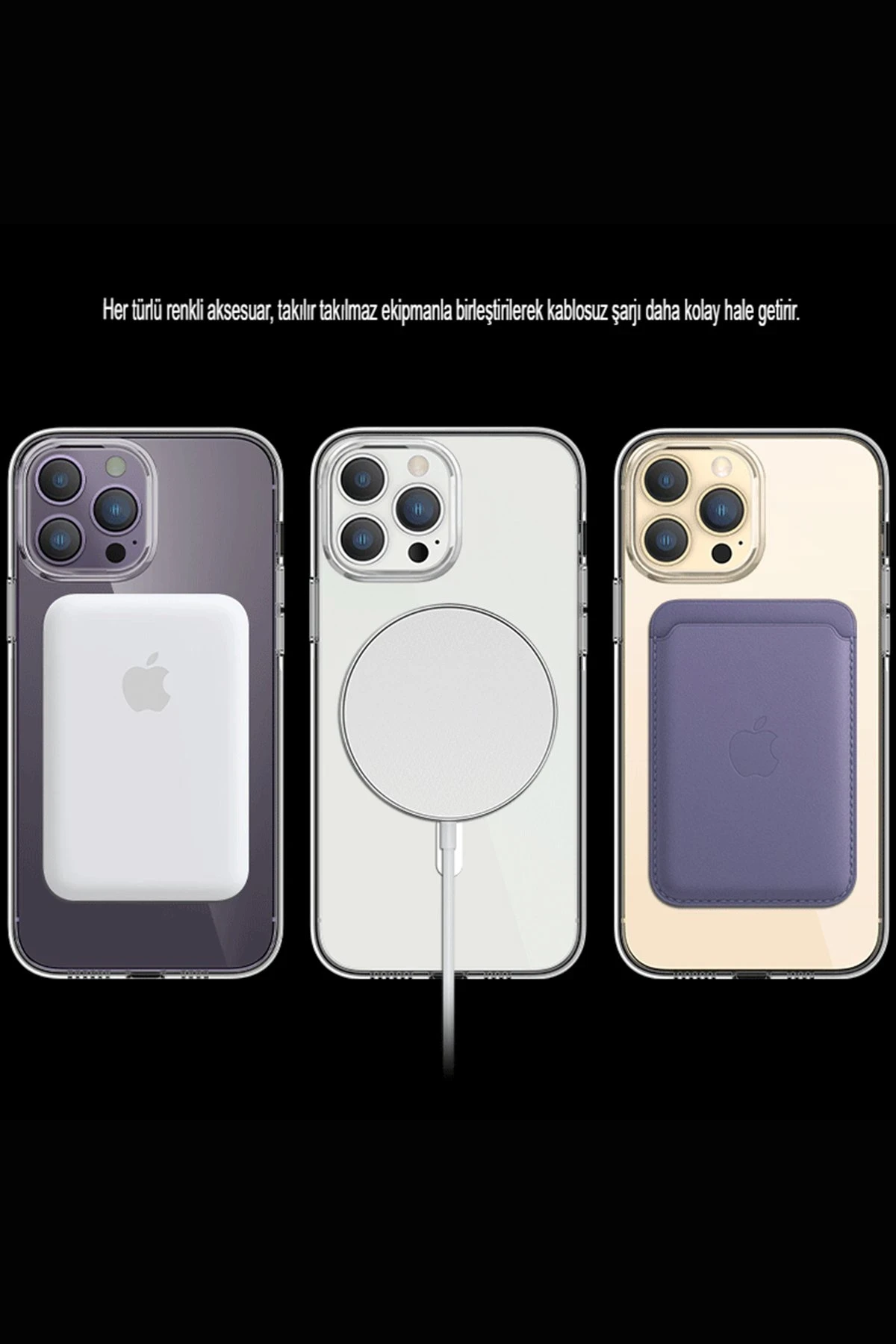 Newface Apple iPhone 14 Pro Kılıf Tron Şeffaf Magsafe Kapak - Siyah — görsel 10