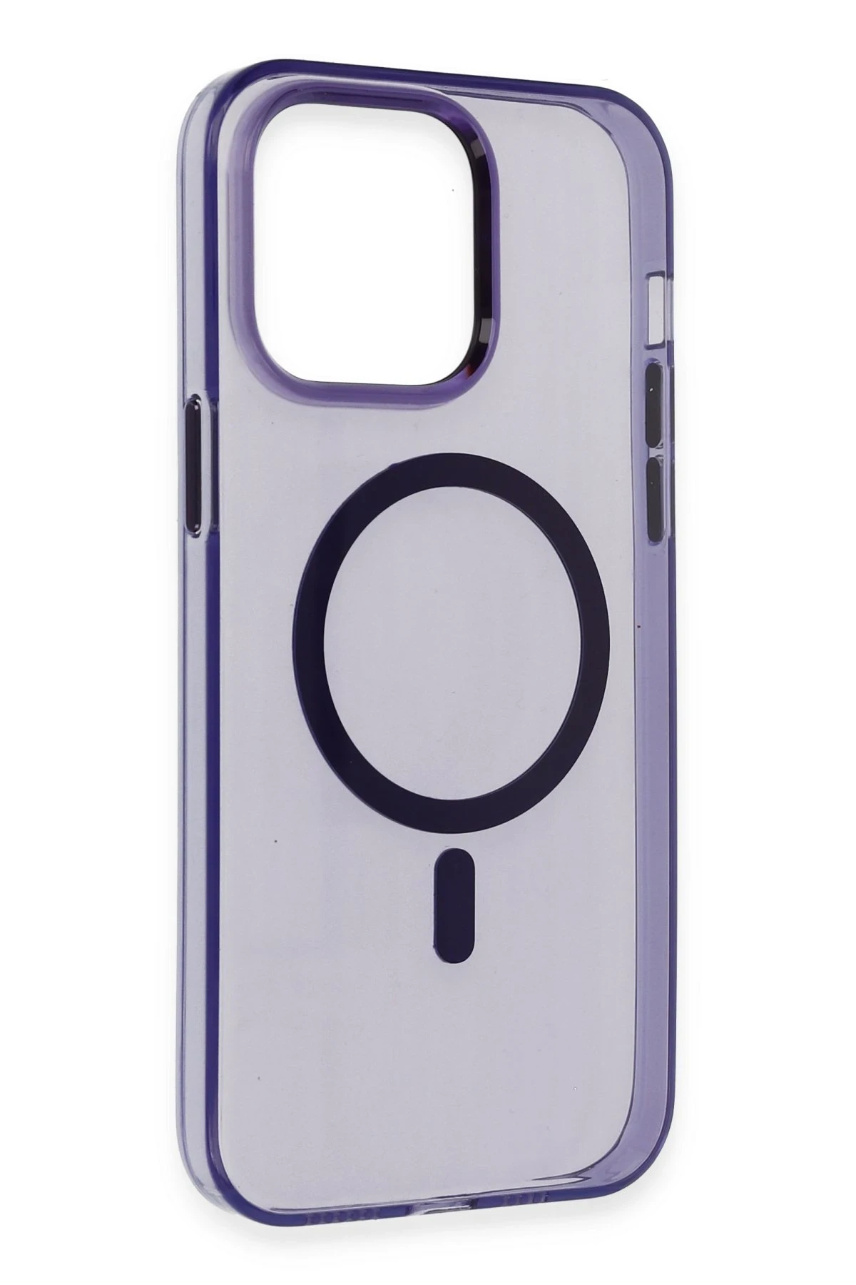 Newface iPhone 14 Pro Kılıf Tron Şeffaf Magsafe Kapak - Derin Mor