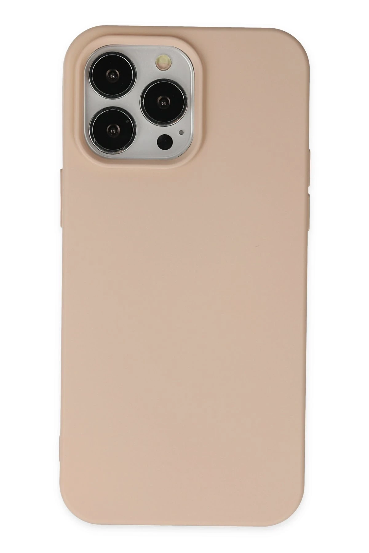 Newface iPhone 14 Pro Max Kılıf Nano içi Kadife Silikon - Pudra