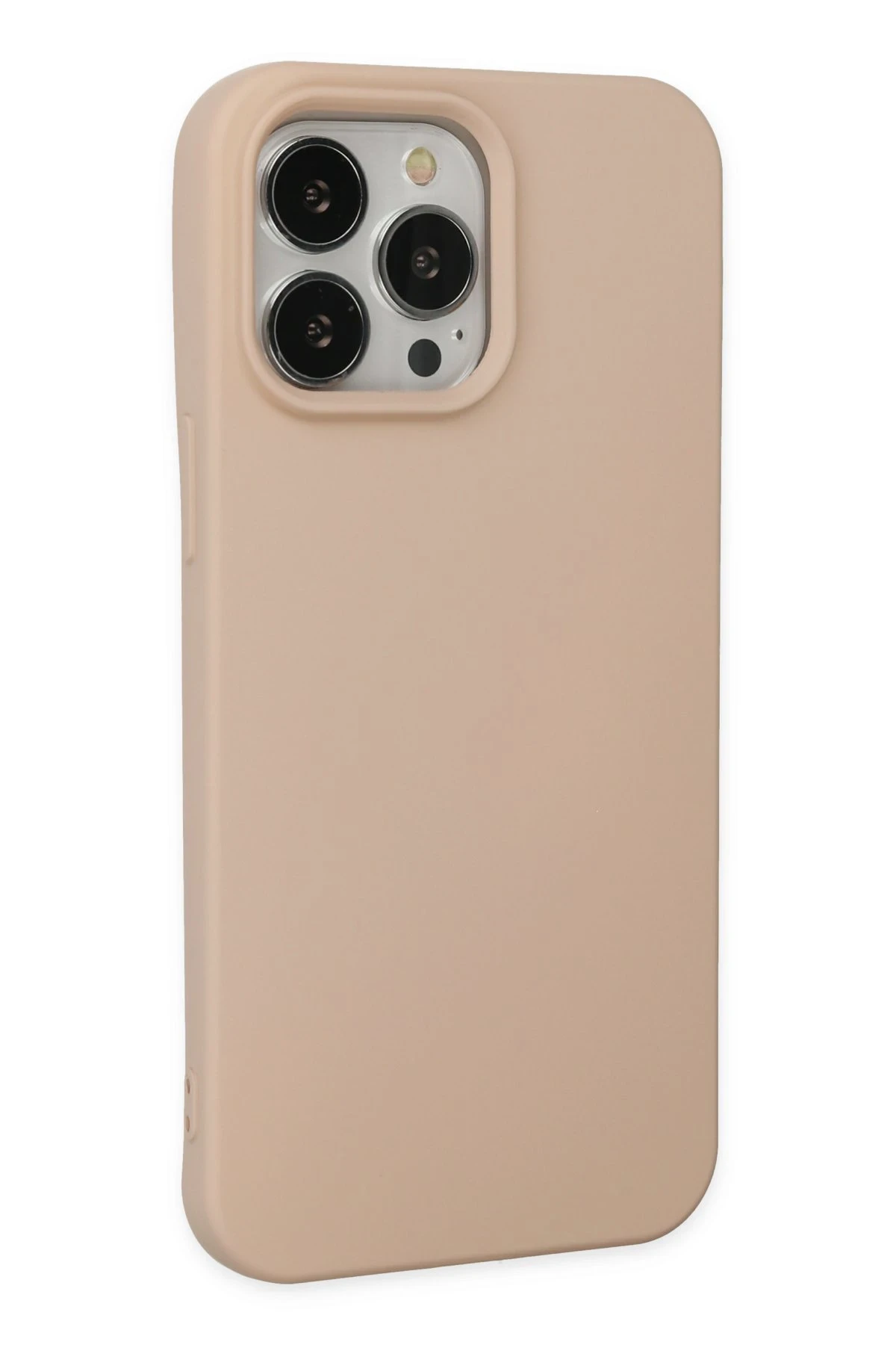 Newface iPhone 14 Pro Max Kılıf Nano içi Kadife Silikon - Pudra