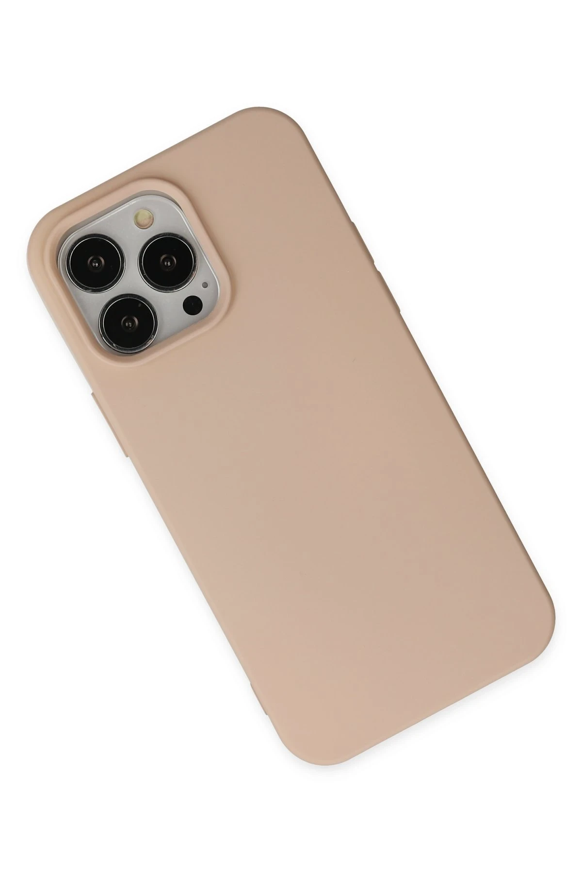 Newface iPhone 14 Pro Max Kılıf Nano içi Kadife Silikon - Pudra