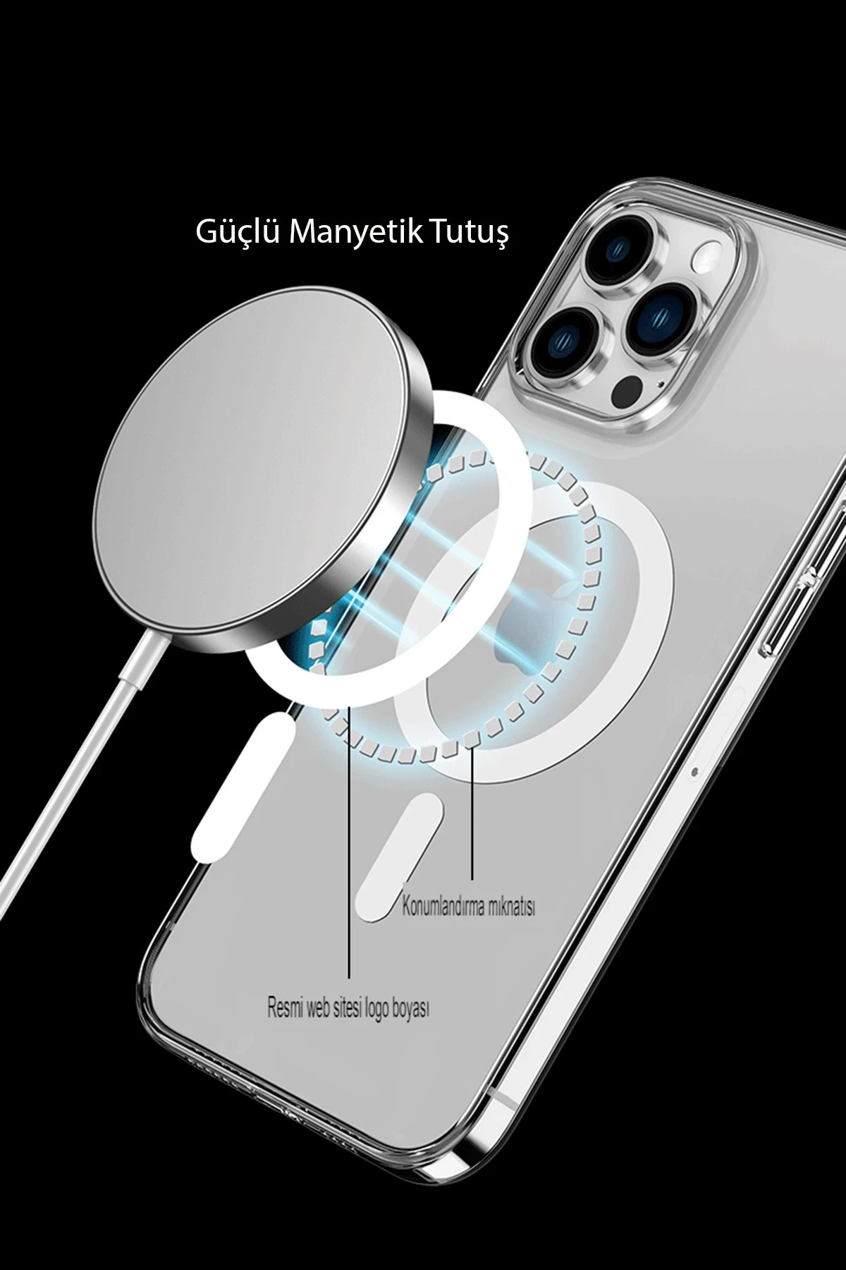 Newface Apple iPhone 14 Pro Max Kılıf Tron Şeffaf Magsafe Kapak - Siyah — görsel 8