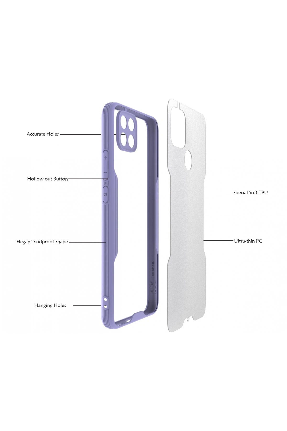 Newface Oppo A15 Kılıf Platin Silikon - Siyah — görsel 3