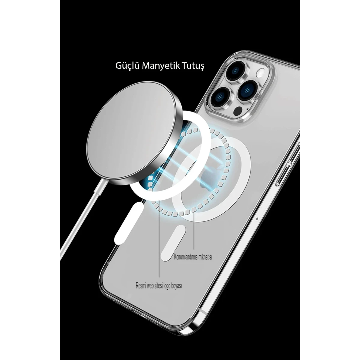 Apple iPhone 14 Pro Max Kılıf Tron Şeffaf Magsafe Kapak - Şeffaf