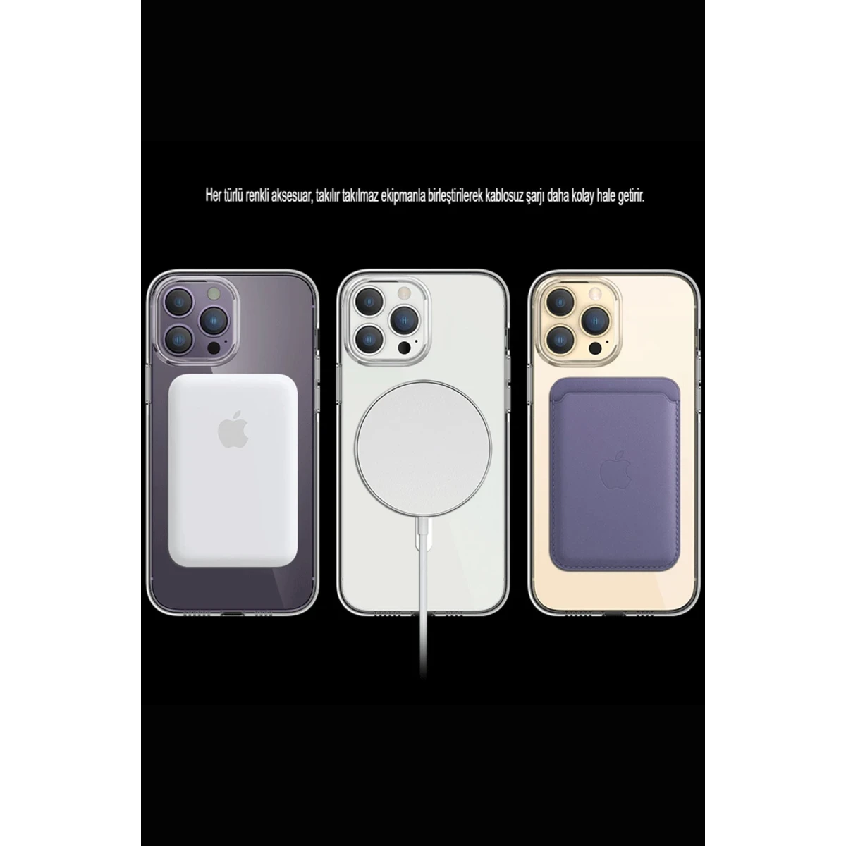 Apple iPhone 14 Pro Max Kılıf Tron Şeffaf Magsafe Kapak - Şeffaf