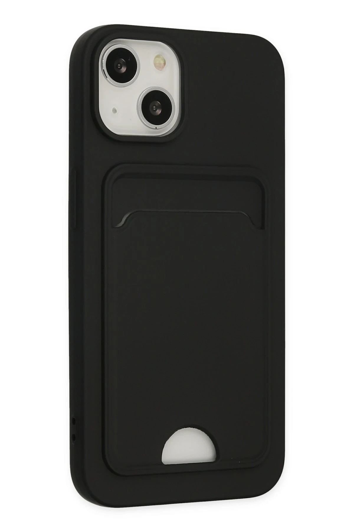 Newface iPhone 14 Plus Kılıf Kelvin Kartvizitli Silikon - Siyah