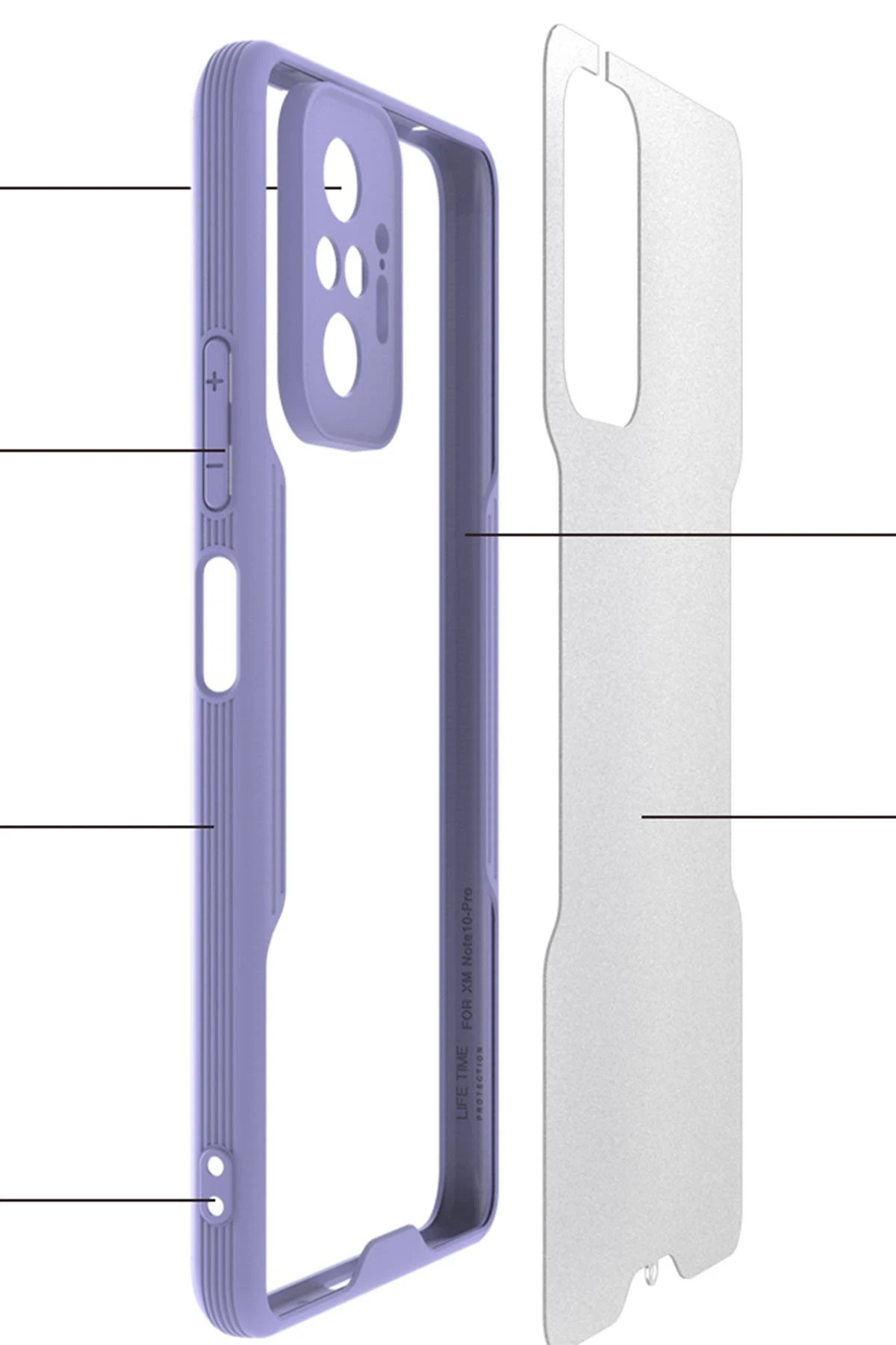 Newface Xiaomi Redmi Note 10 Pro Kılıf Platin Silikon - Siyah — görsel 2