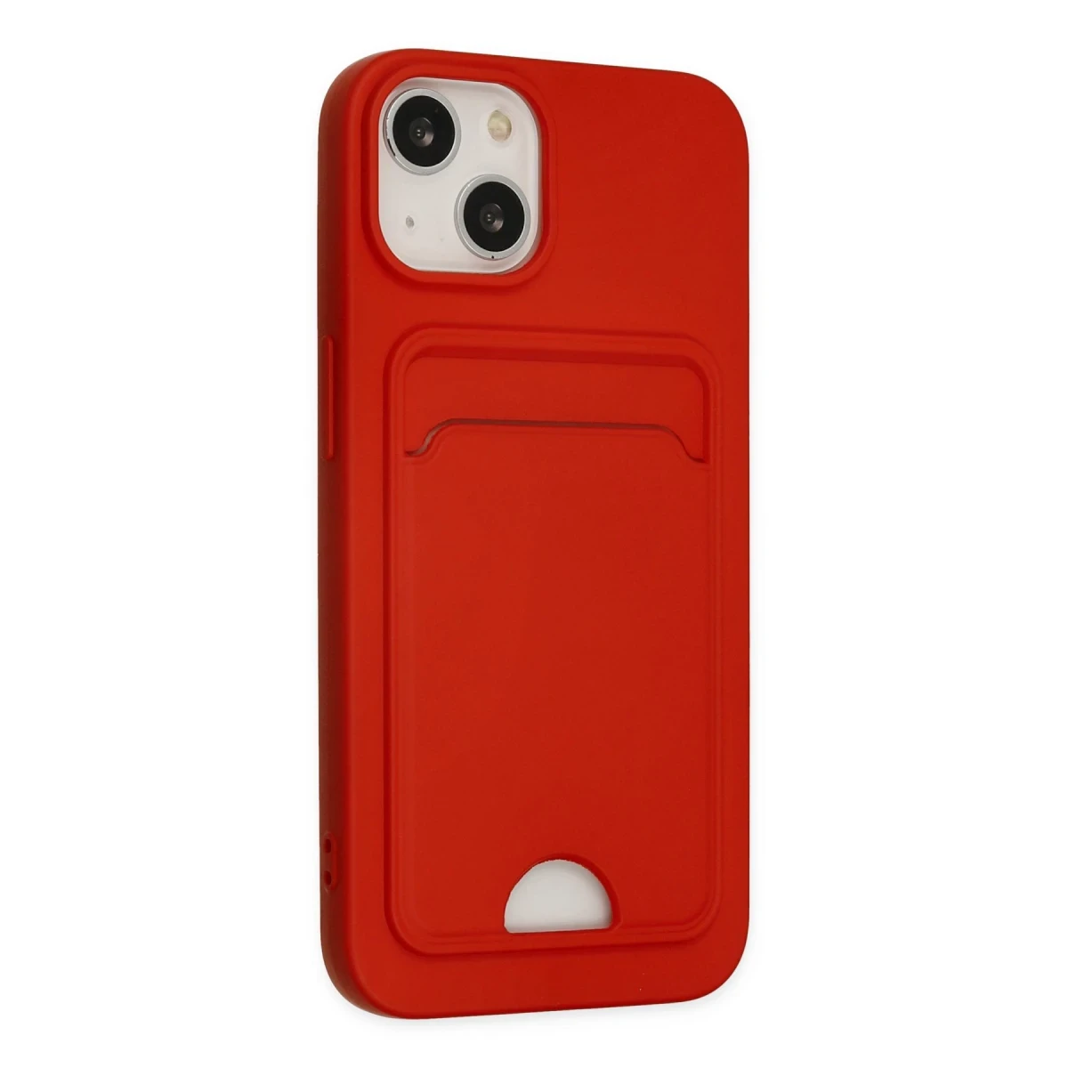Newface Apple iPhone 14 Plus Kılıf Kelvin Kartvizitli Silikon - Kırmızı