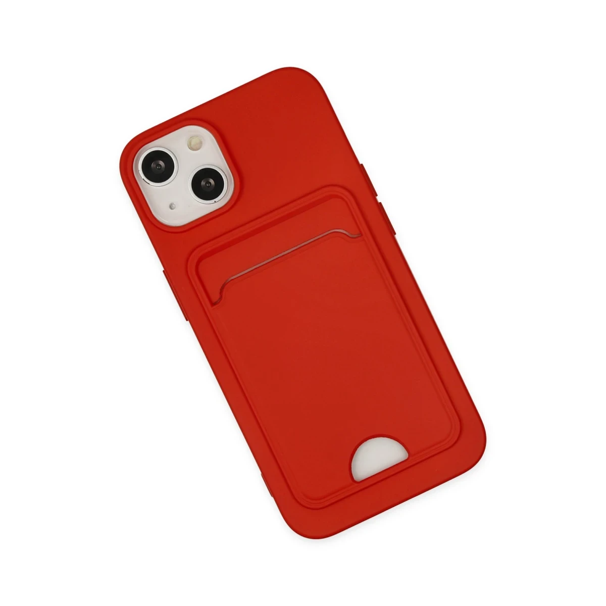 Newface Apple iPhone 14 Plus Kılıf Kelvin Kartvizitli Silikon - Kırmızı