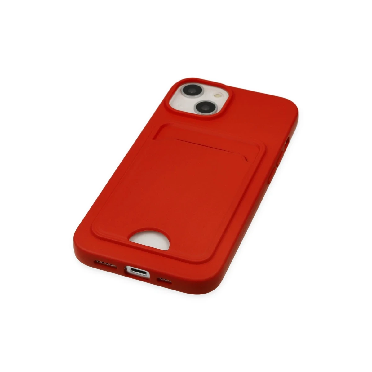 Newface Apple iPhone 14 Plus Kılıf Kelvin Kartvizitli Silikon - Kırmızı