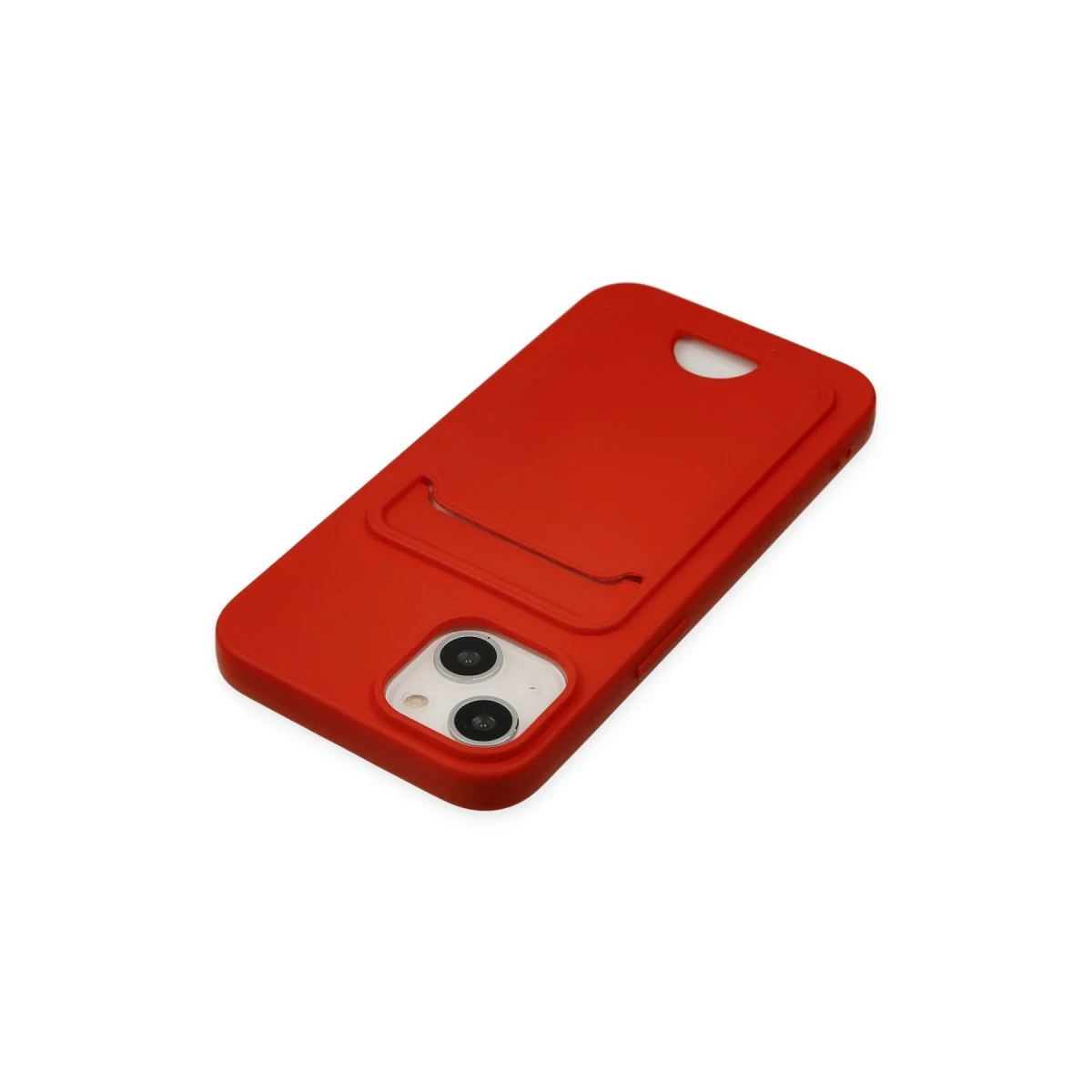 Newface Apple iPhone 14 Plus Kılıf Kelvin Kartvizitli Silikon - Kırmızı