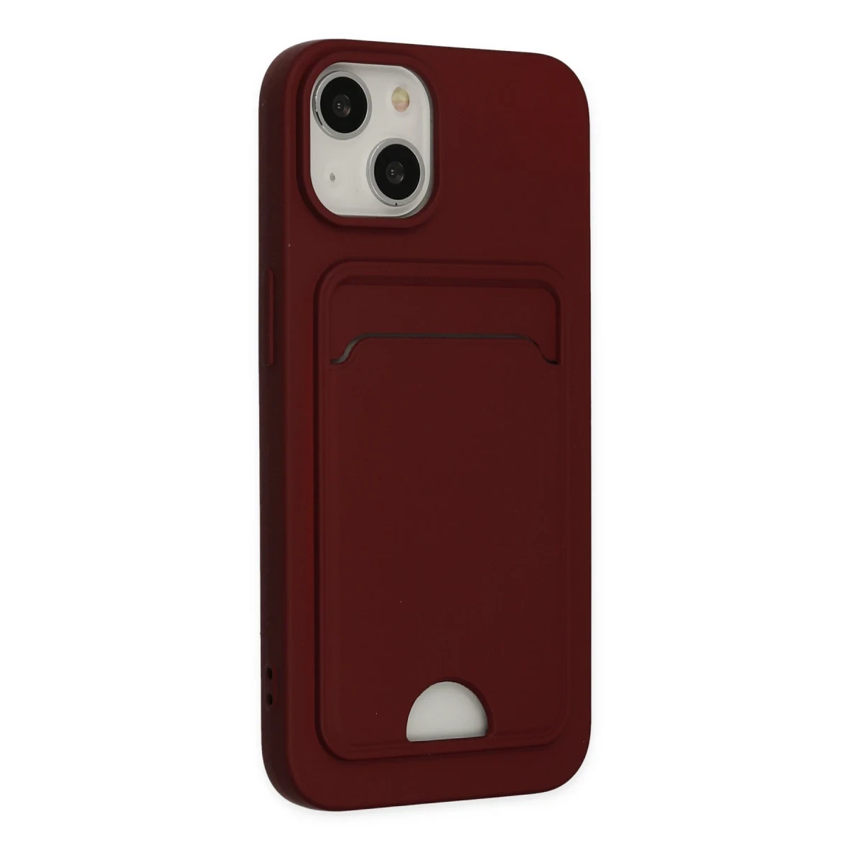 Newface Apple iPhone 14 Plus Kılıf Kelvin Kartvizitli Silikon - Bordo