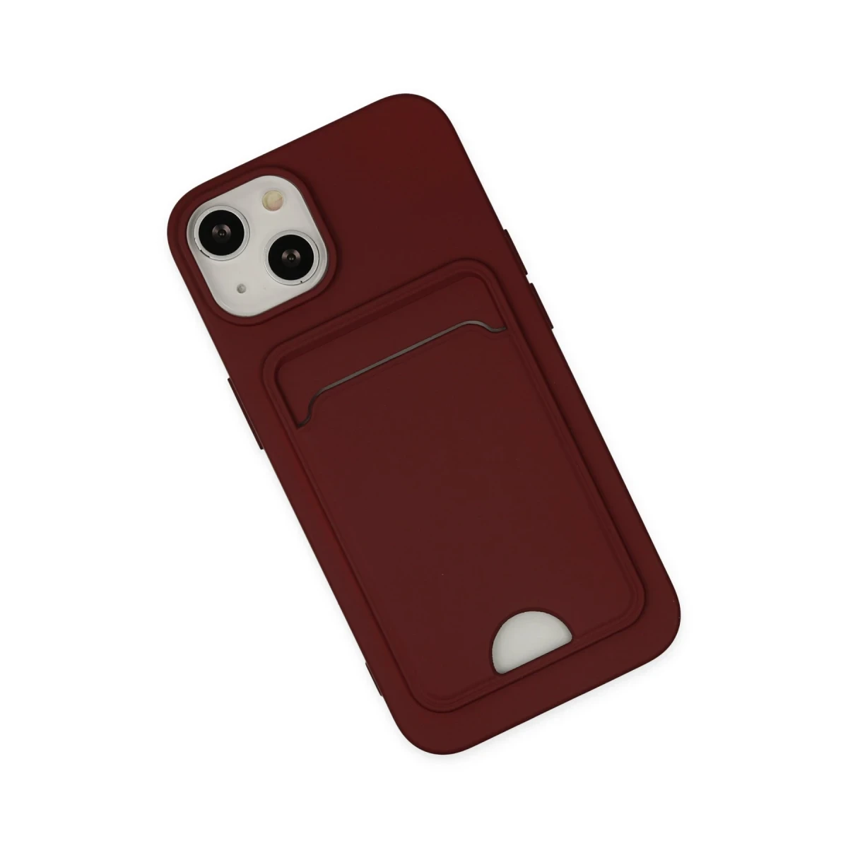 Newface Apple iPhone 14 Plus Kılıf Kelvin Kartvizitli Silikon - Bordo
