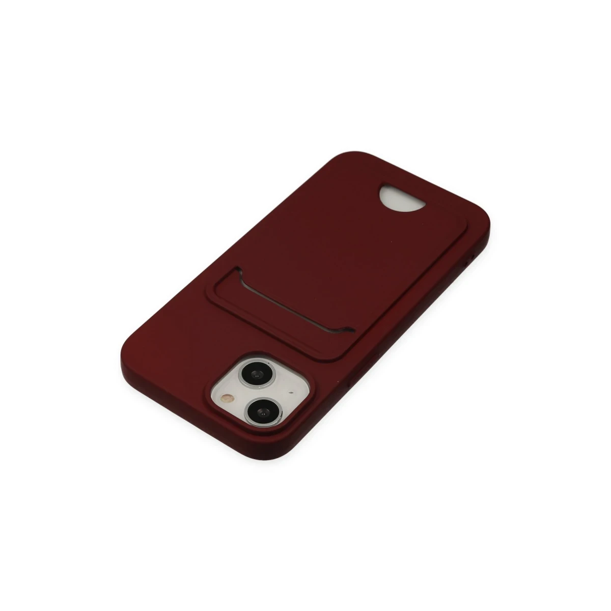 Newface Apple iPhone 14 Plus Kılıf Kelvin Kartvizitli Silikon - Bordo