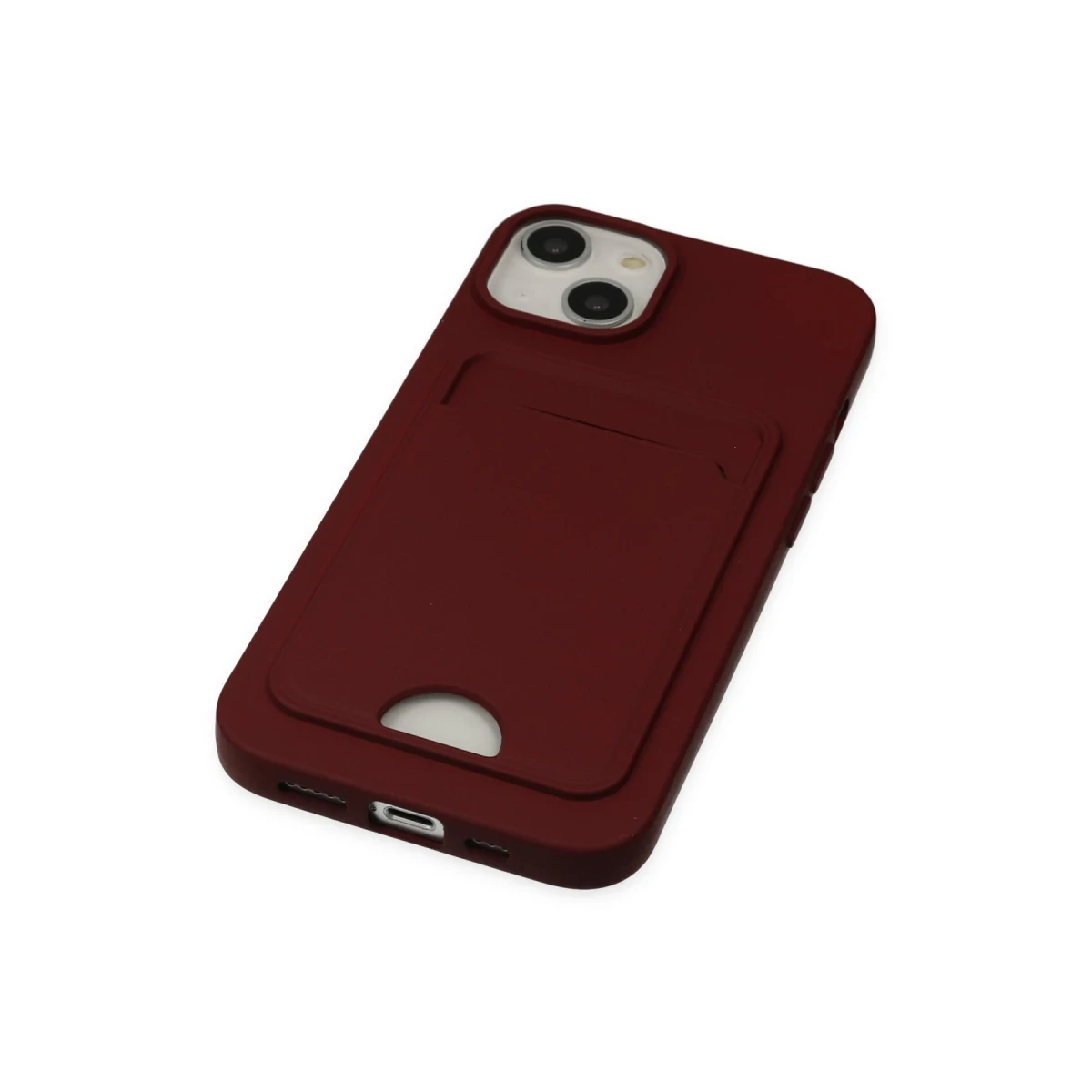 Newface Apple iPhone 14 Plus Kılıf Kelvin Kartvizitli Silikon - Bordo