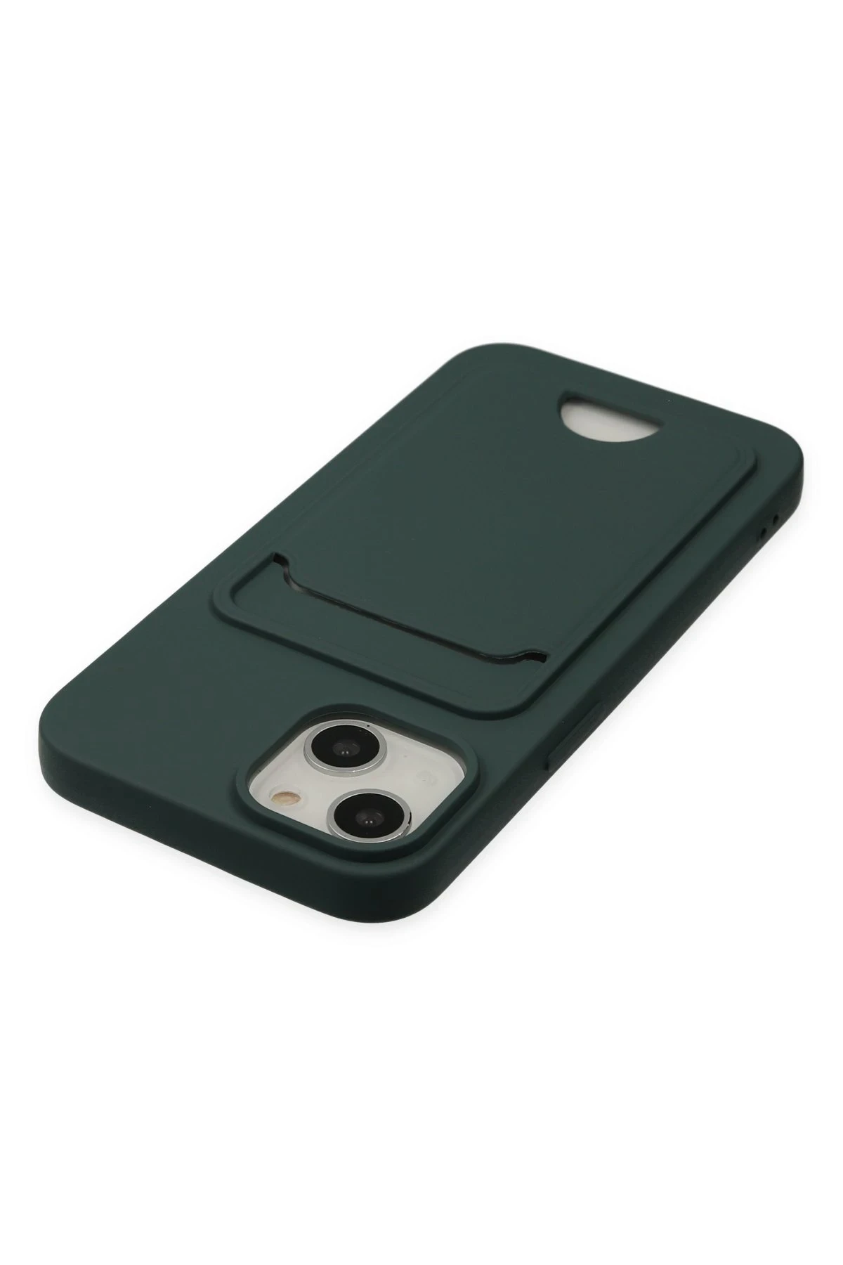 Newface iPhone 14 Plus Kılıf Kelvin Kartvizitli Silikon - Koyu Yeşil