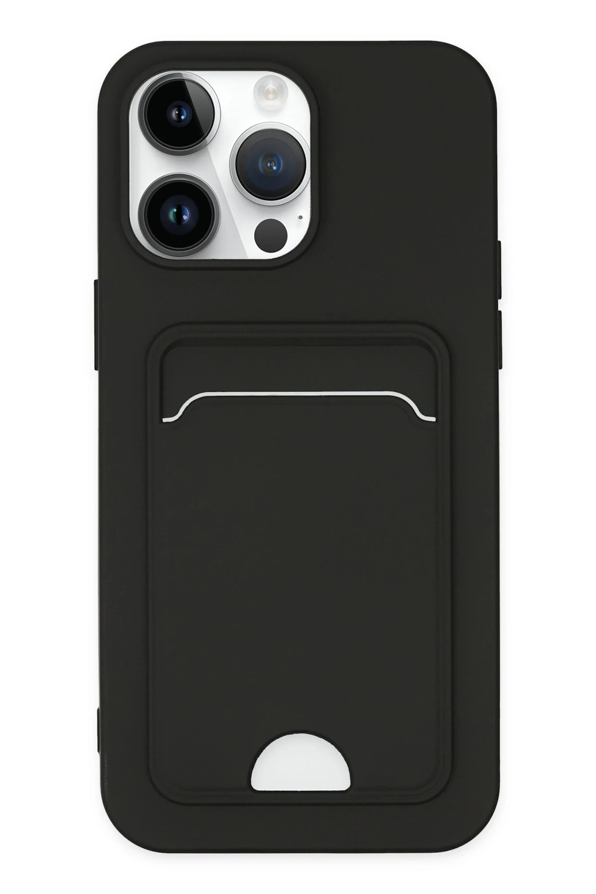 Newface iPhone 14 Pro Kılıf Kelvin Kartvizitli Silikon - Siyah
