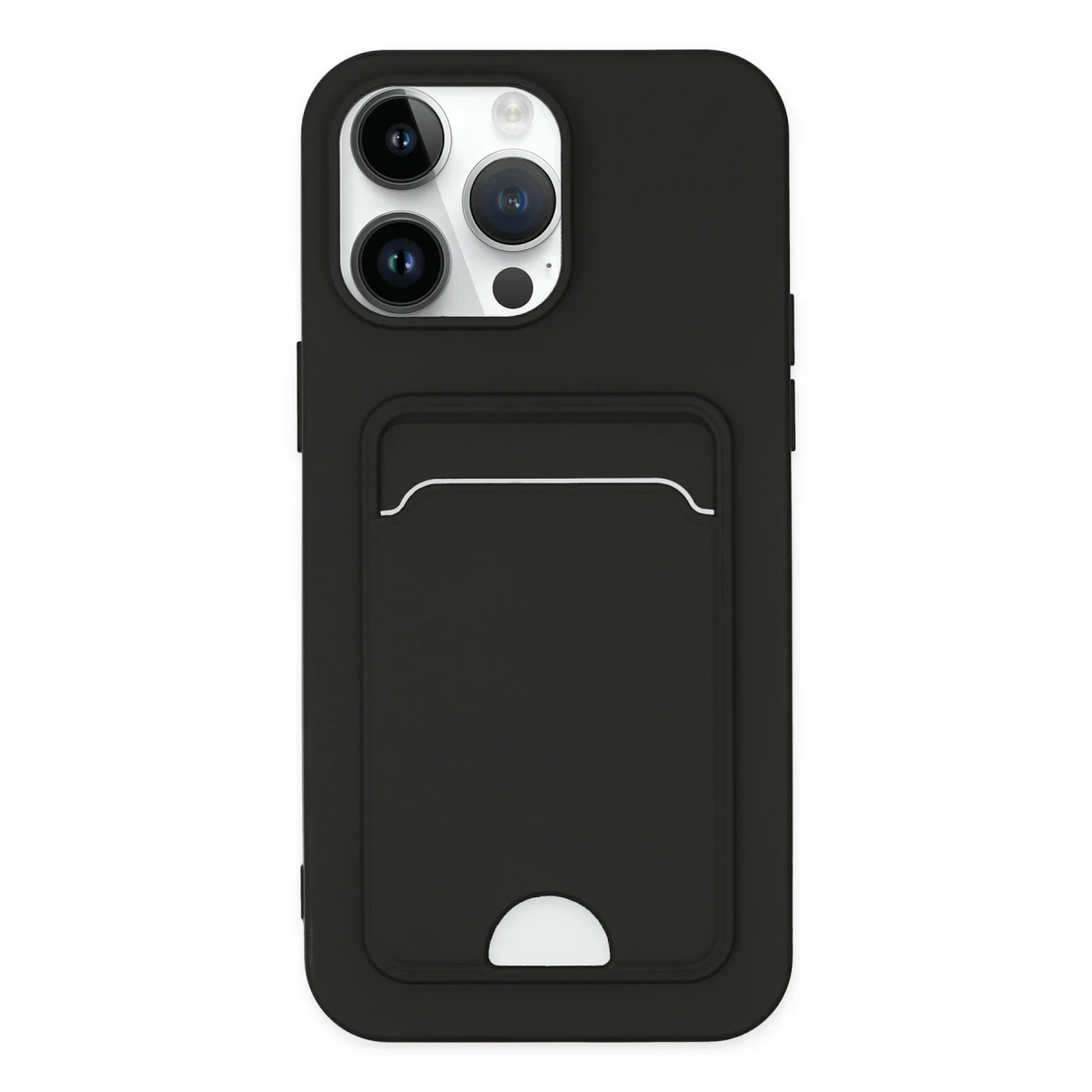 Newface Apple iPhone 14 Pro Kılıf Kelvin Kartvizitli Silikon - Siyah — görsel 4
