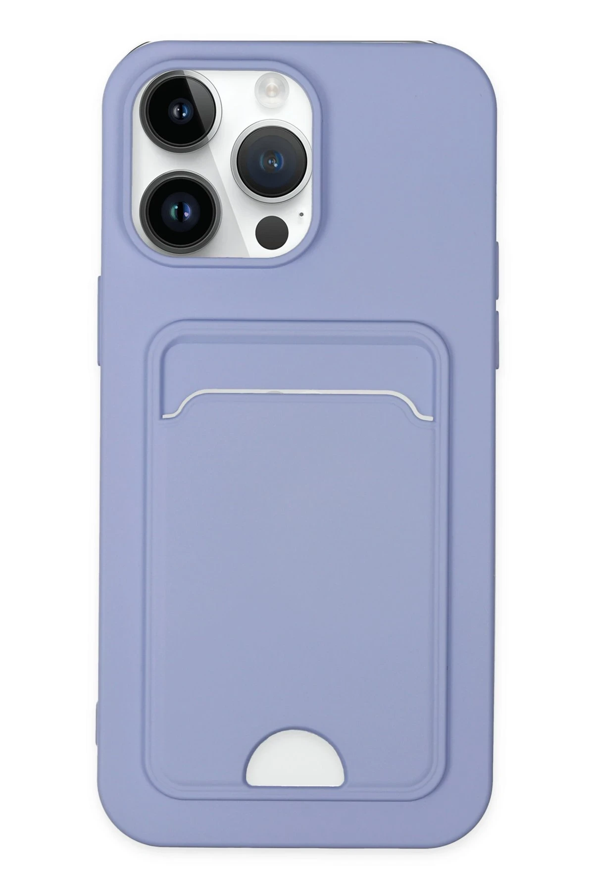 Newface iPhone 14 Pro Kılıf Kelvin Kartvizitli Silikon - Lila
