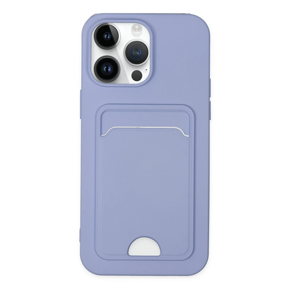 Newface Apple iPhone 14 Pro Kılıf Kelvin Kartvizitli Silikon - Lila