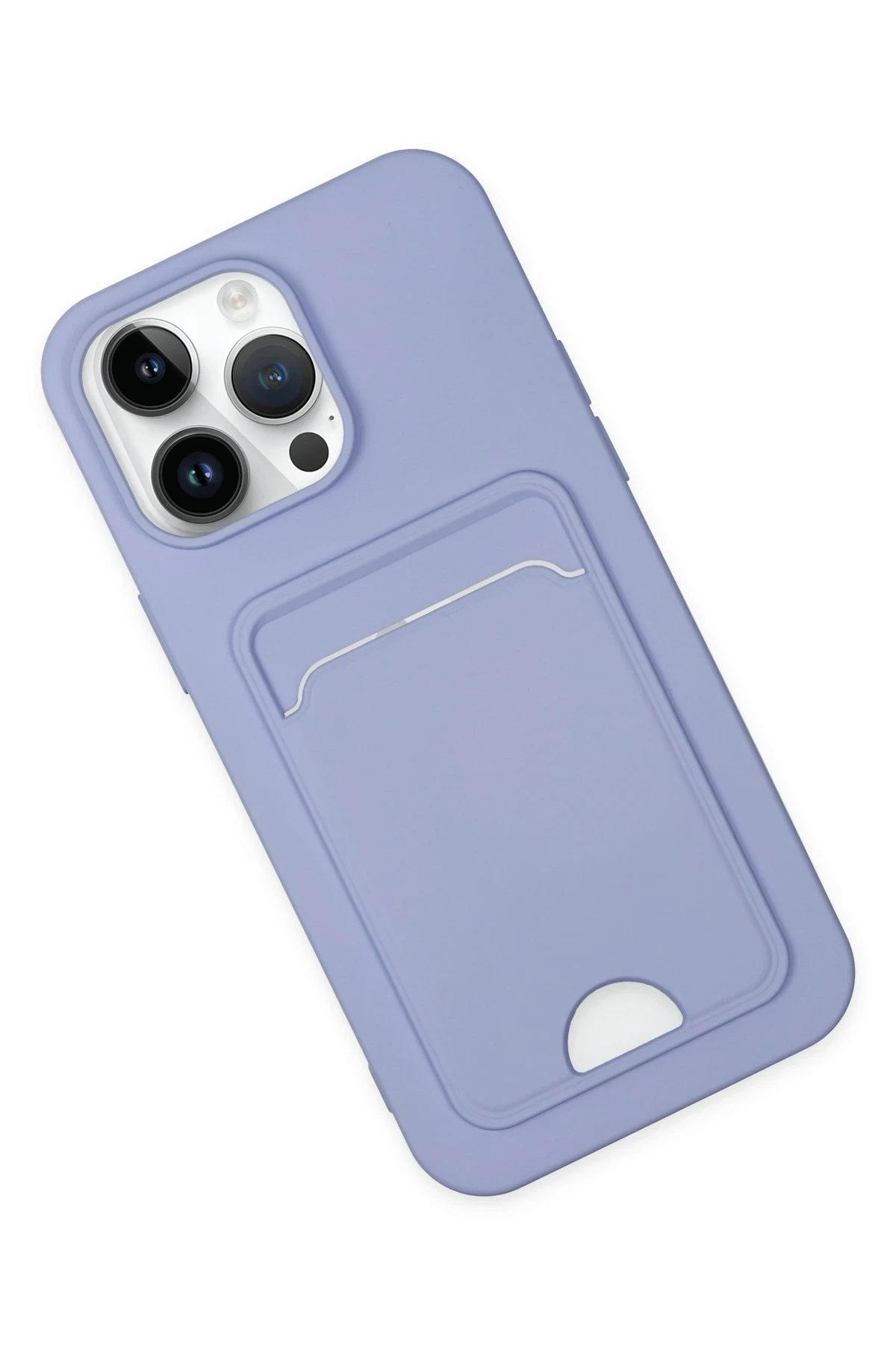 Newface iPhone 14 Pro Kılıf Kelvin Kartvizitli Silikon - Lila