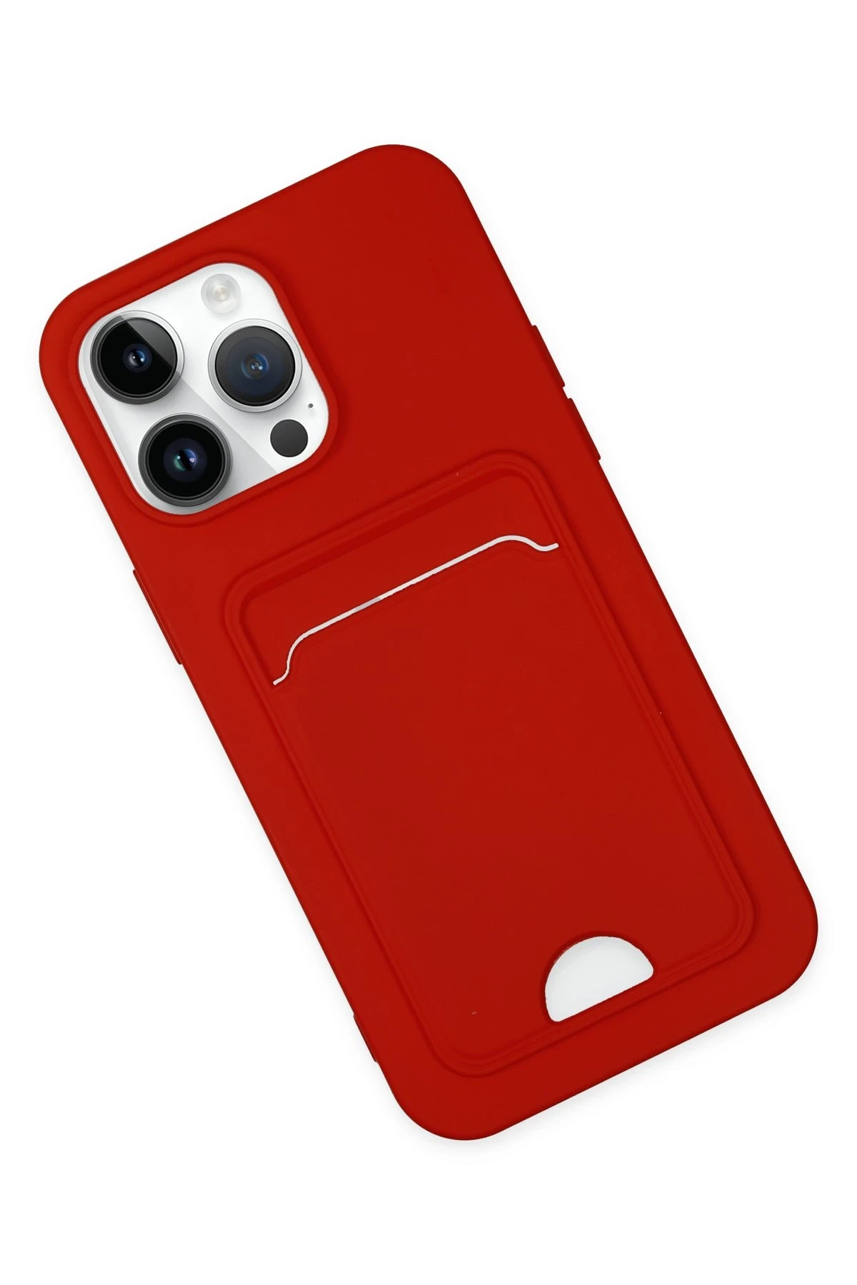 Newface iPhone 14 Pro Kılıf Kelvin Kartvizitli Silikon - Kırmızı