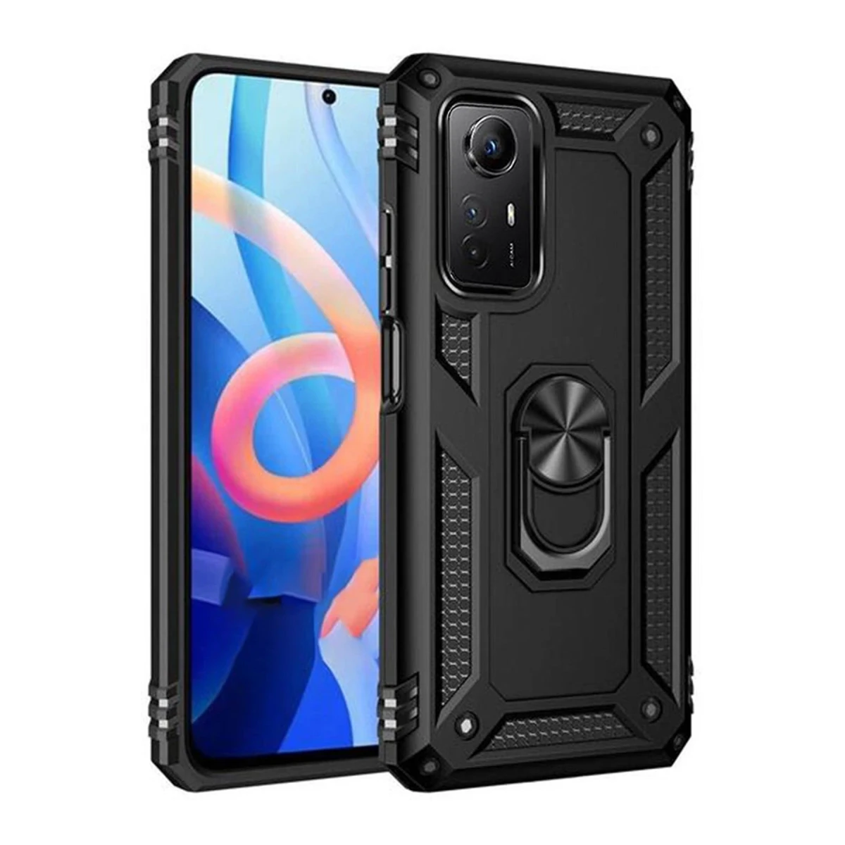 Newface Xiaomi Redmi Note 12S Kılıf Sofya Yüzüklü Silikon Kapak - Siyah — görsel 2