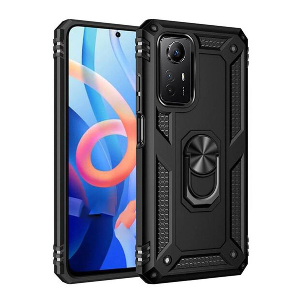 Newface Xiaomi Redmi Note 12S Kılıf Sofya Yüzüklü Silikon Kapak - Siyah — görsel 3