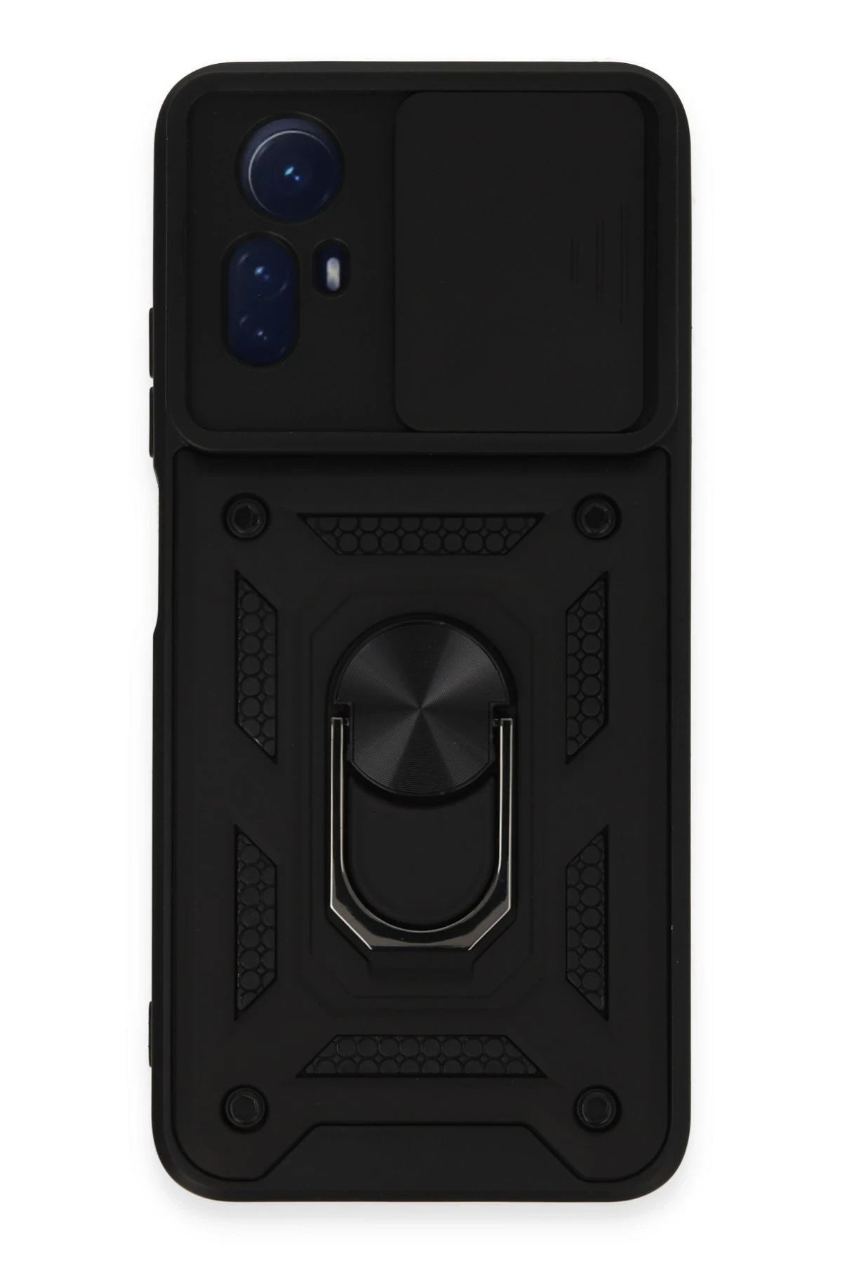 Newface Xiaomi Redmi Note 12S Kılıf Pars Lens Yüzüklü Silikon - Siyah