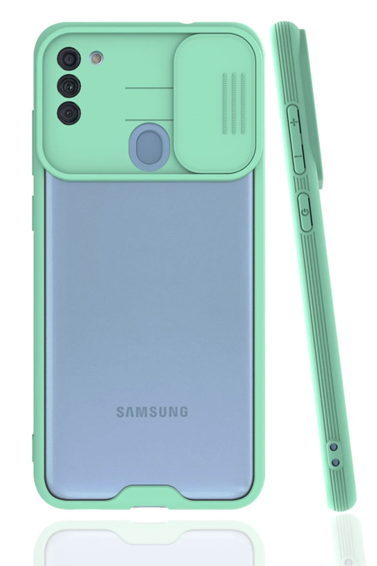 Newface Samsung Galaxy A11 Kılıf Platin Kamera Koruma Silikon - Açık Yeşil