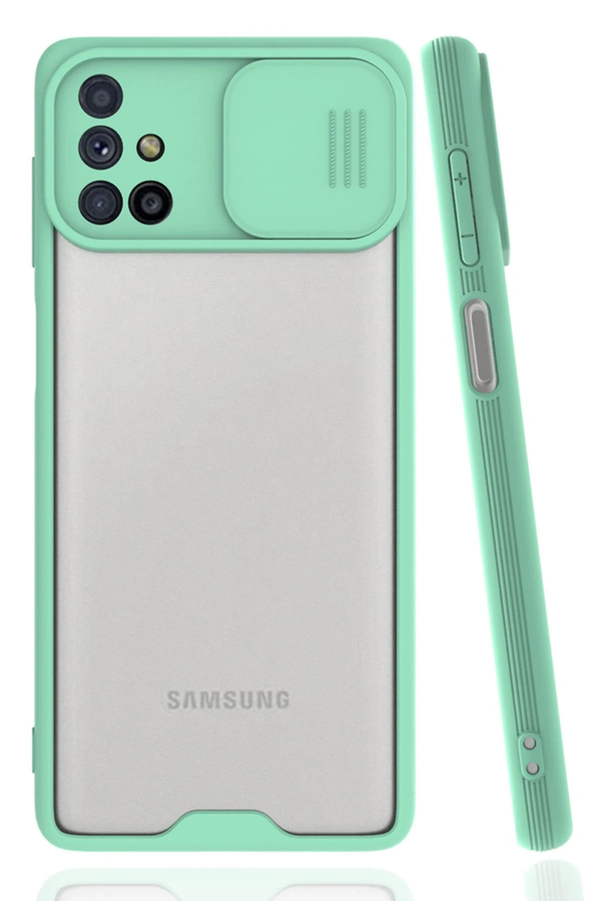 Newface Samsung Galaxy M51 Kılıf Platin Kamera Koruma Silikon - Açık Yeşil