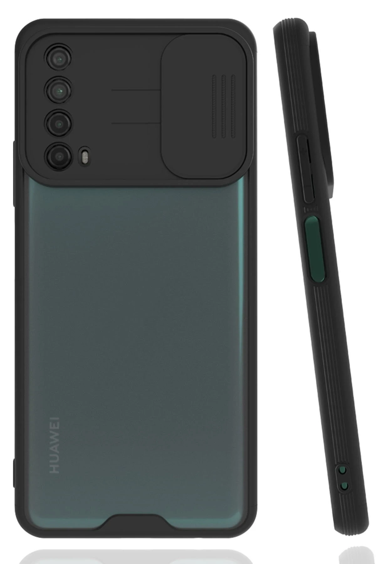 Newface Huawei P Smart 2021 Kılıf Platin Kamera Koruma Silikon - Siyah