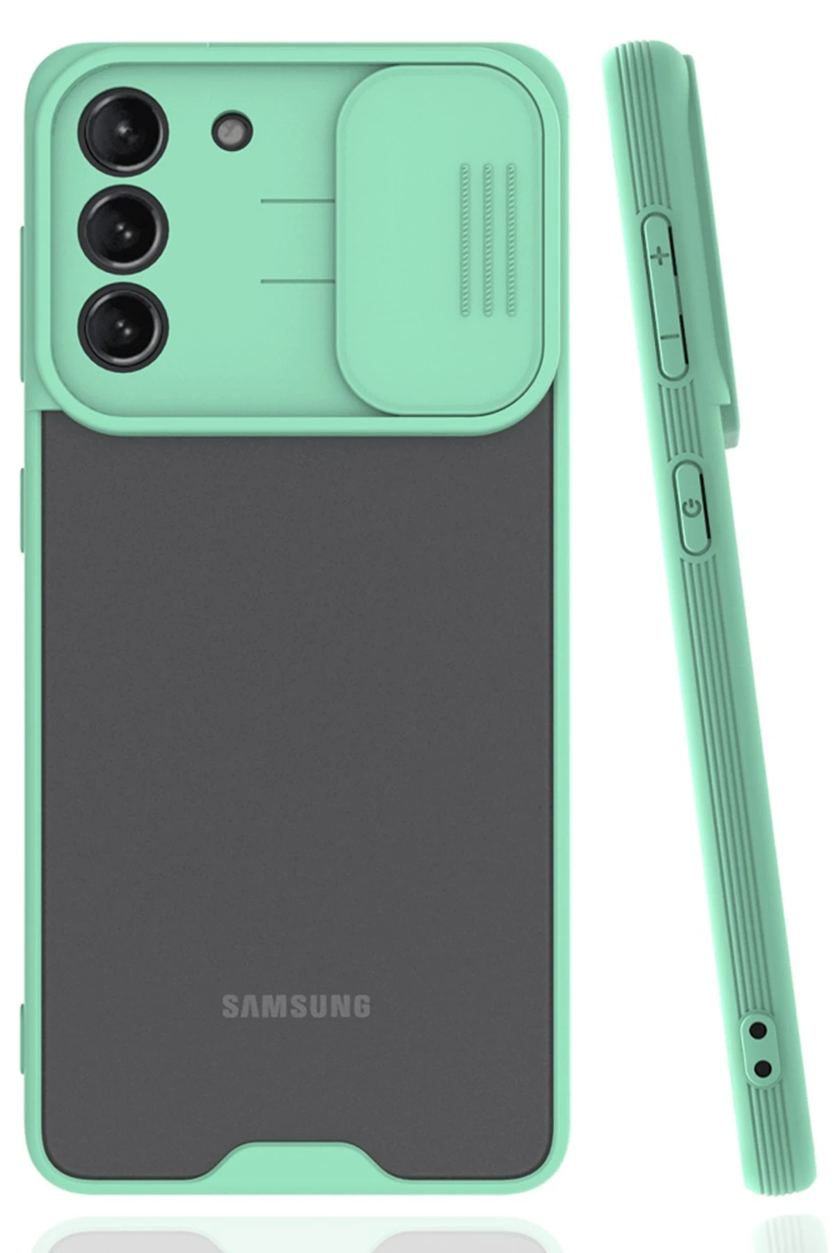 Newface Samsung Galaxy S21 Kılıf Platin Kamera Koruma Silikon - Açık Yeşil