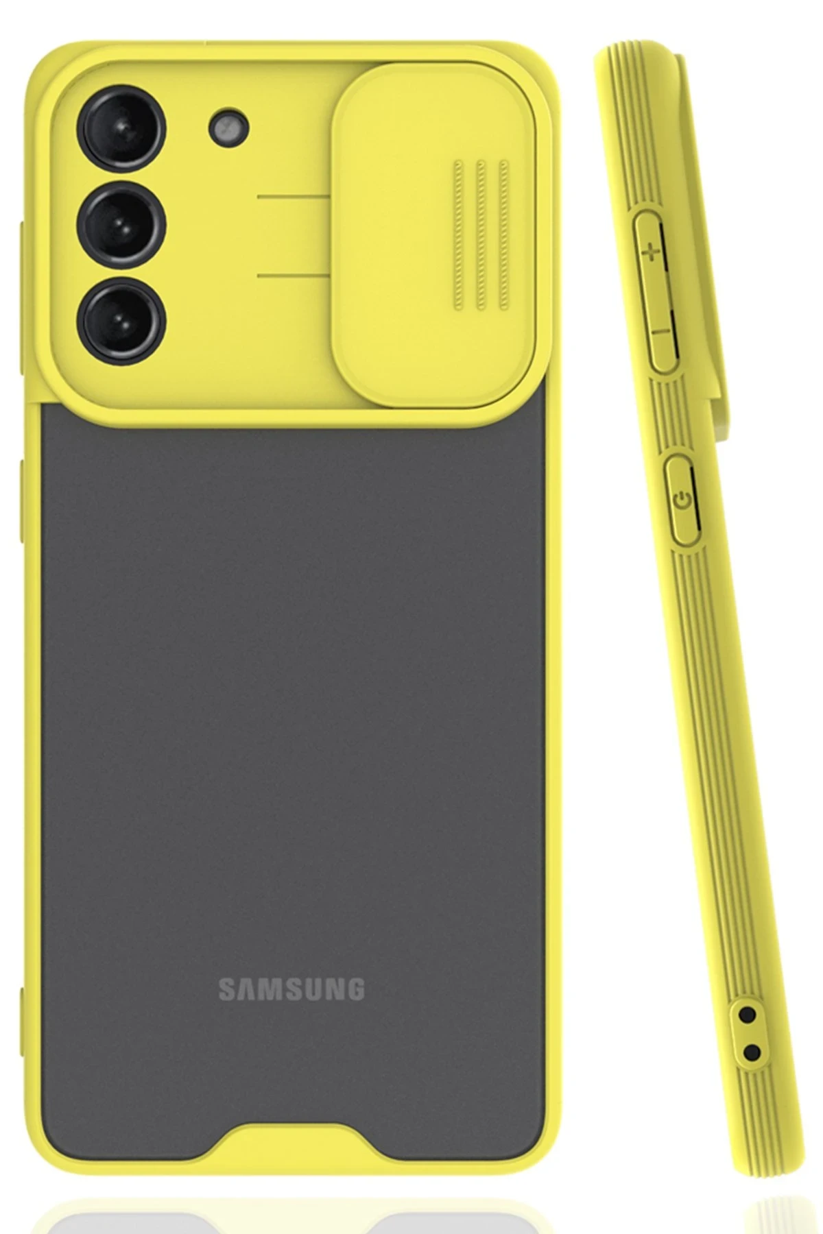 Newface Samsung Galaxy S21 Plus Kılıf Platin Kamera Koruma Silikon - Sarı