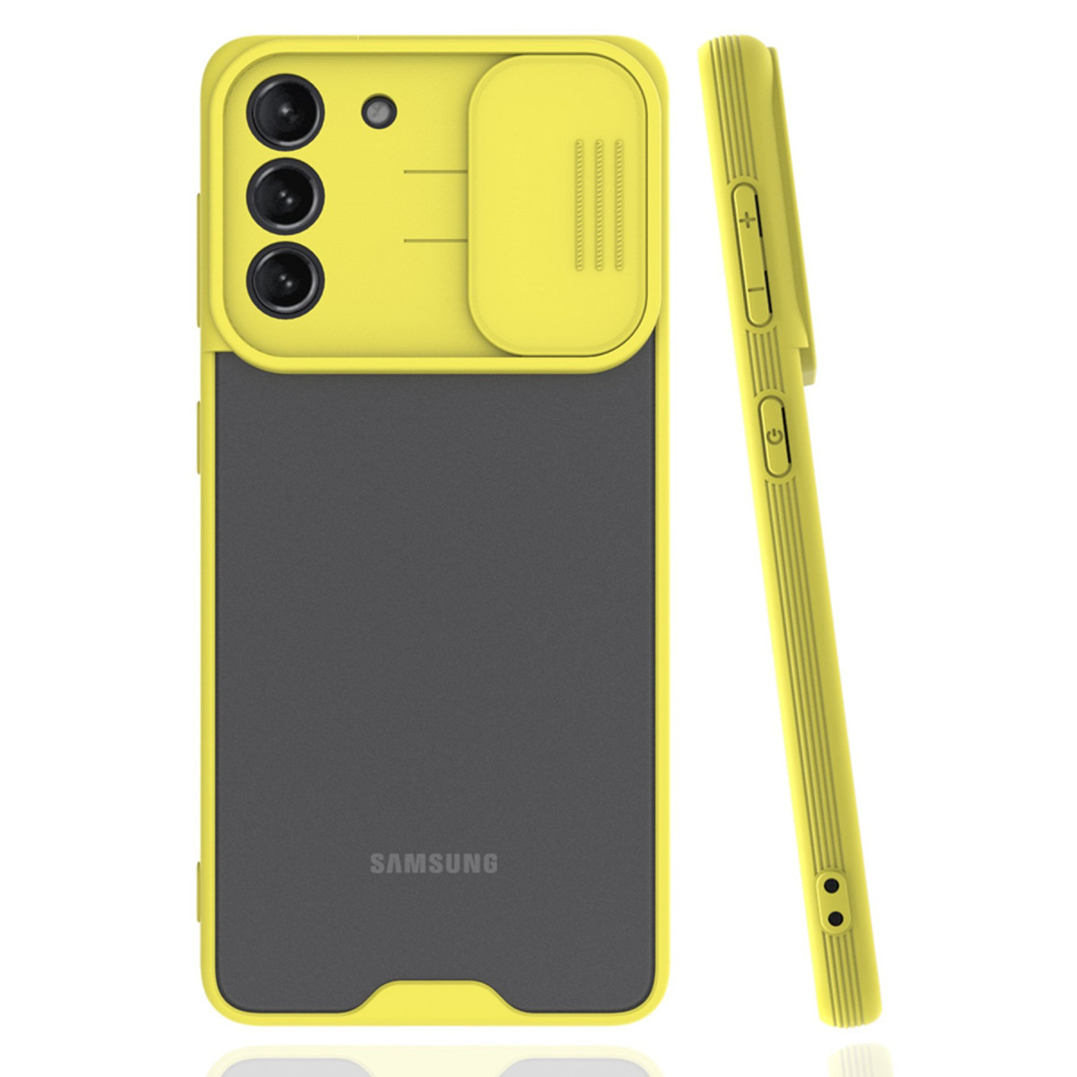 Newface Samsung Galaxy S21 Plus Kılıf Platin Kamera Koruma Silikon - Sarı — görsel 3